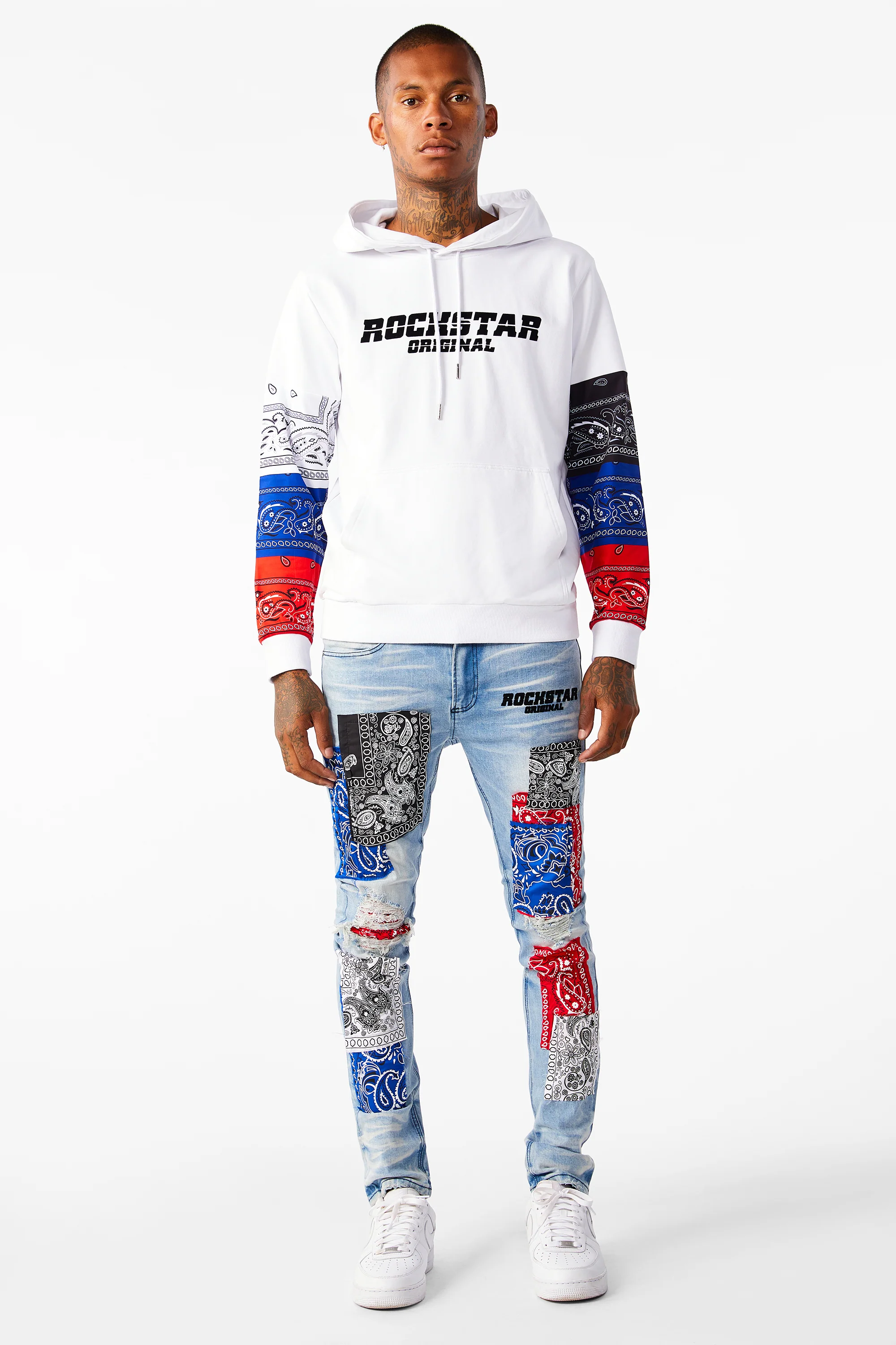 Blue Duncan Bandana Patchwork Jean - Image 8