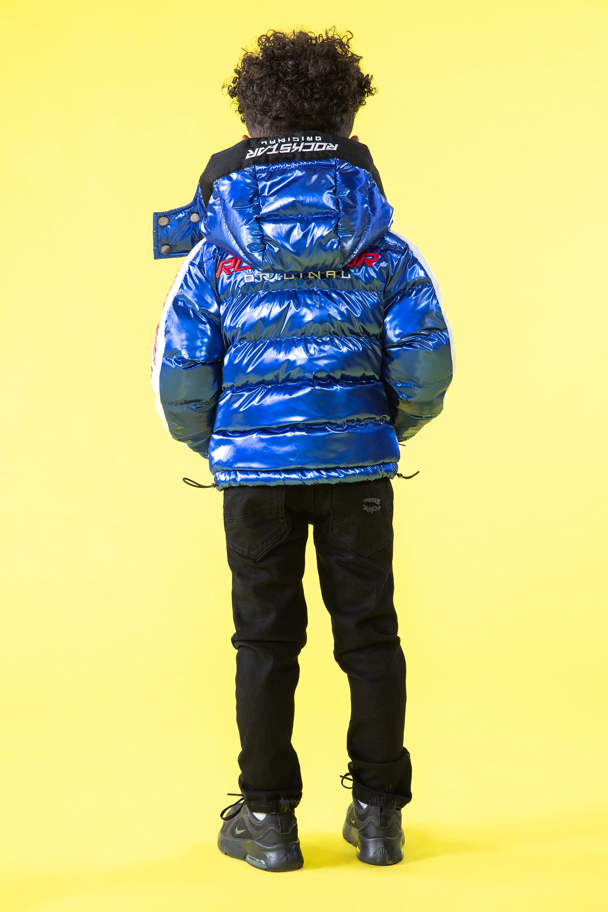 Kids Metallic Royal Blue Alasia Puffer Jacket - Image 13