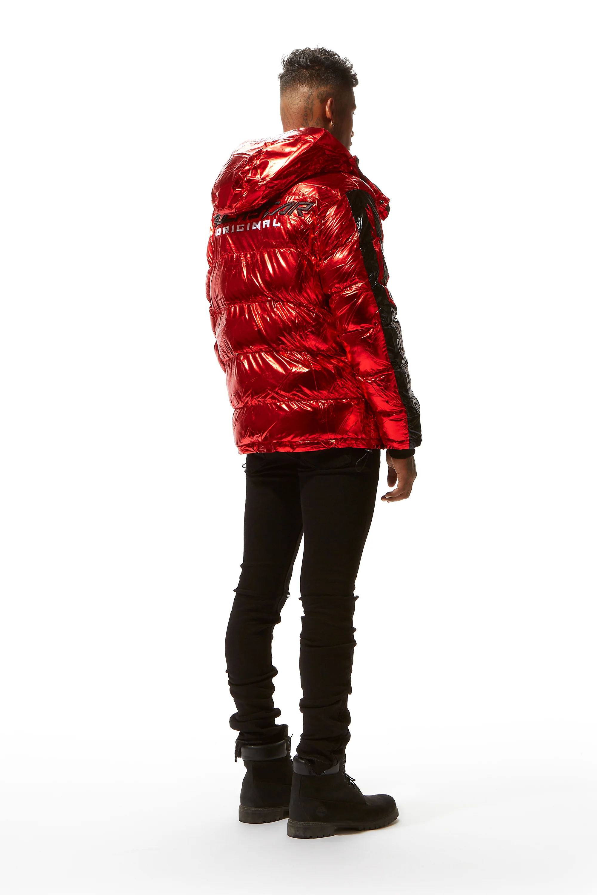 Metallic Red Alasia Puffer Jacket - Image 10