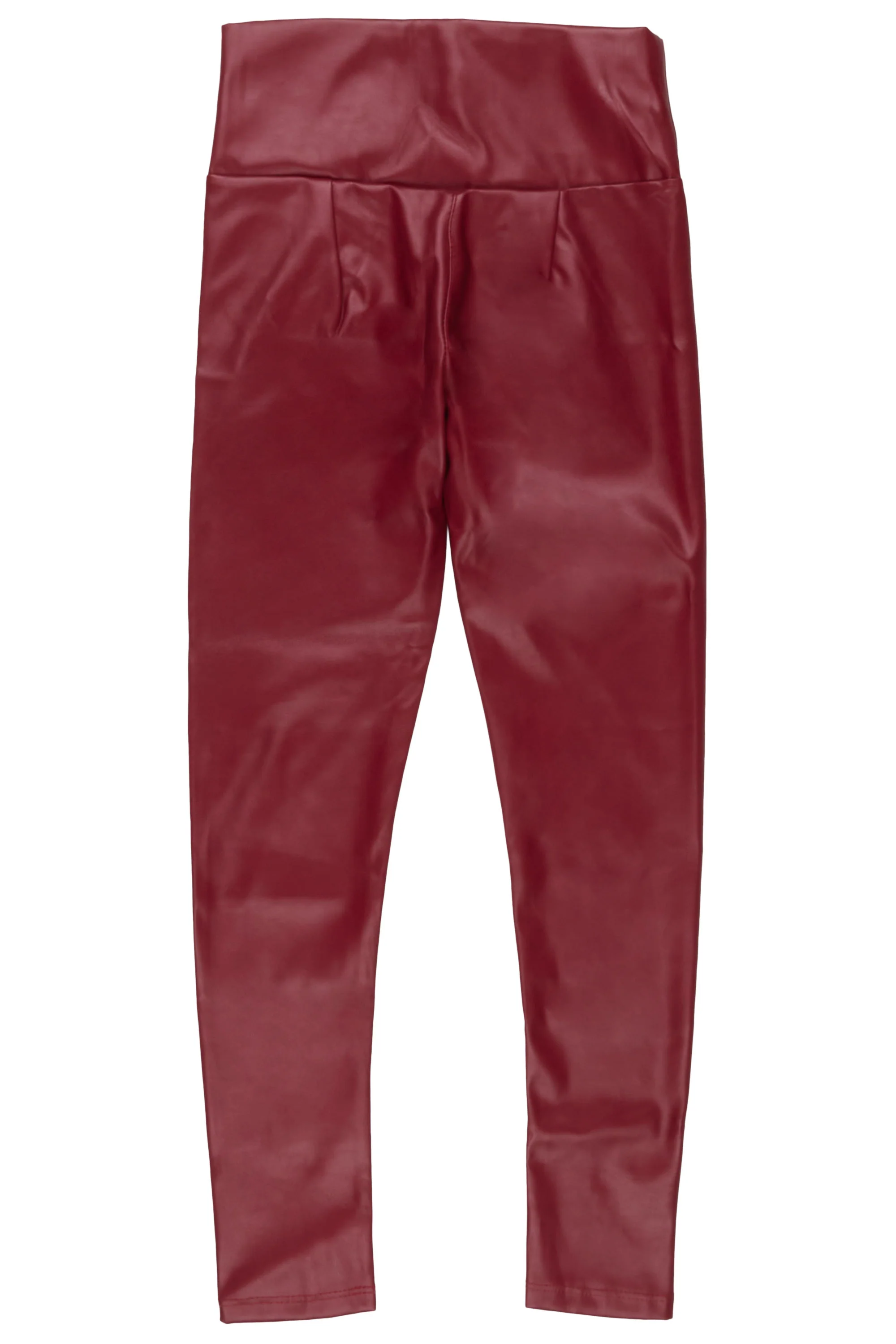 Girls Leilani Burgundy Faux Leather Leggings - Image 3