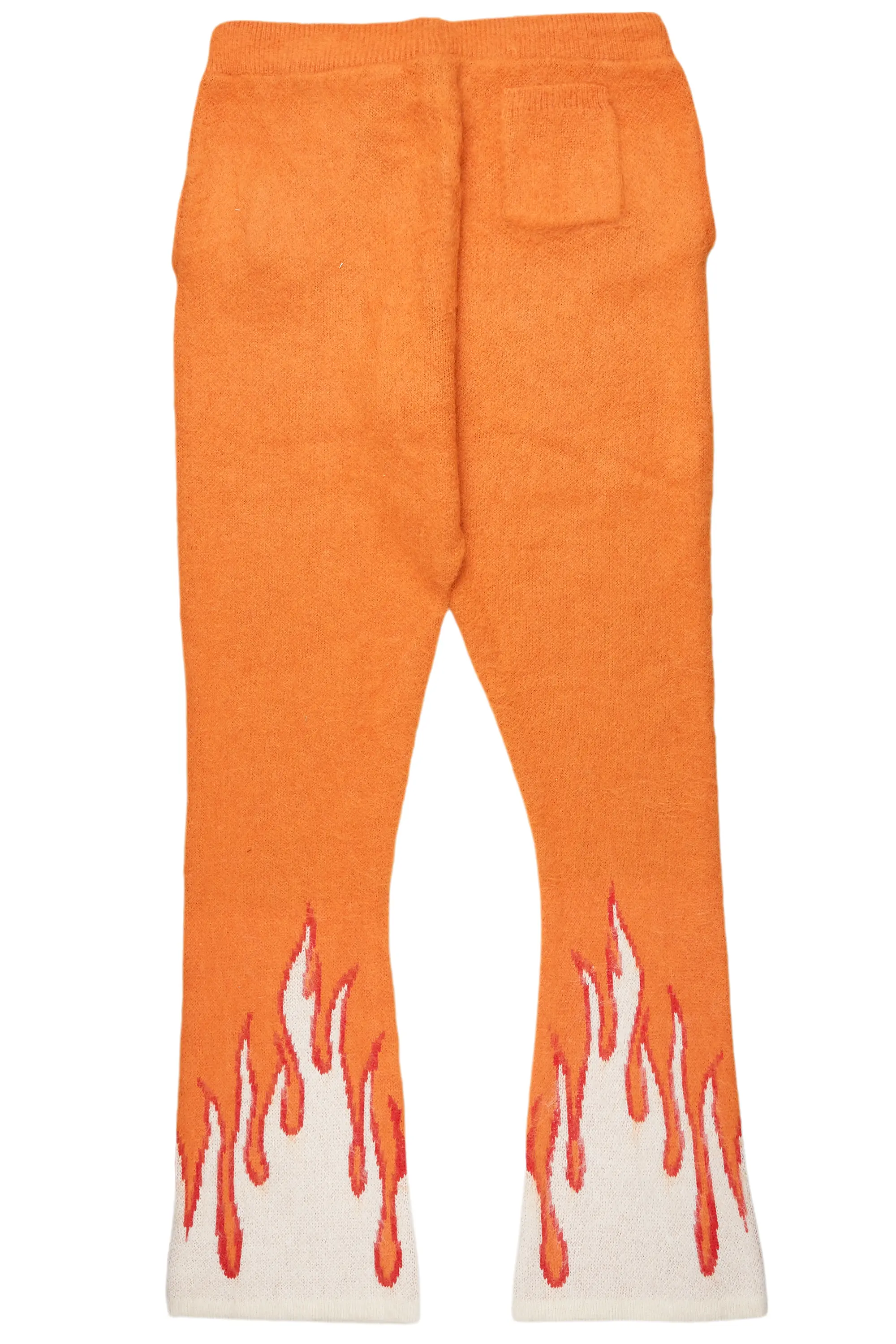 Girls Helga Orange/Cream Graphic Stacked Flare Track Pant - Image 3