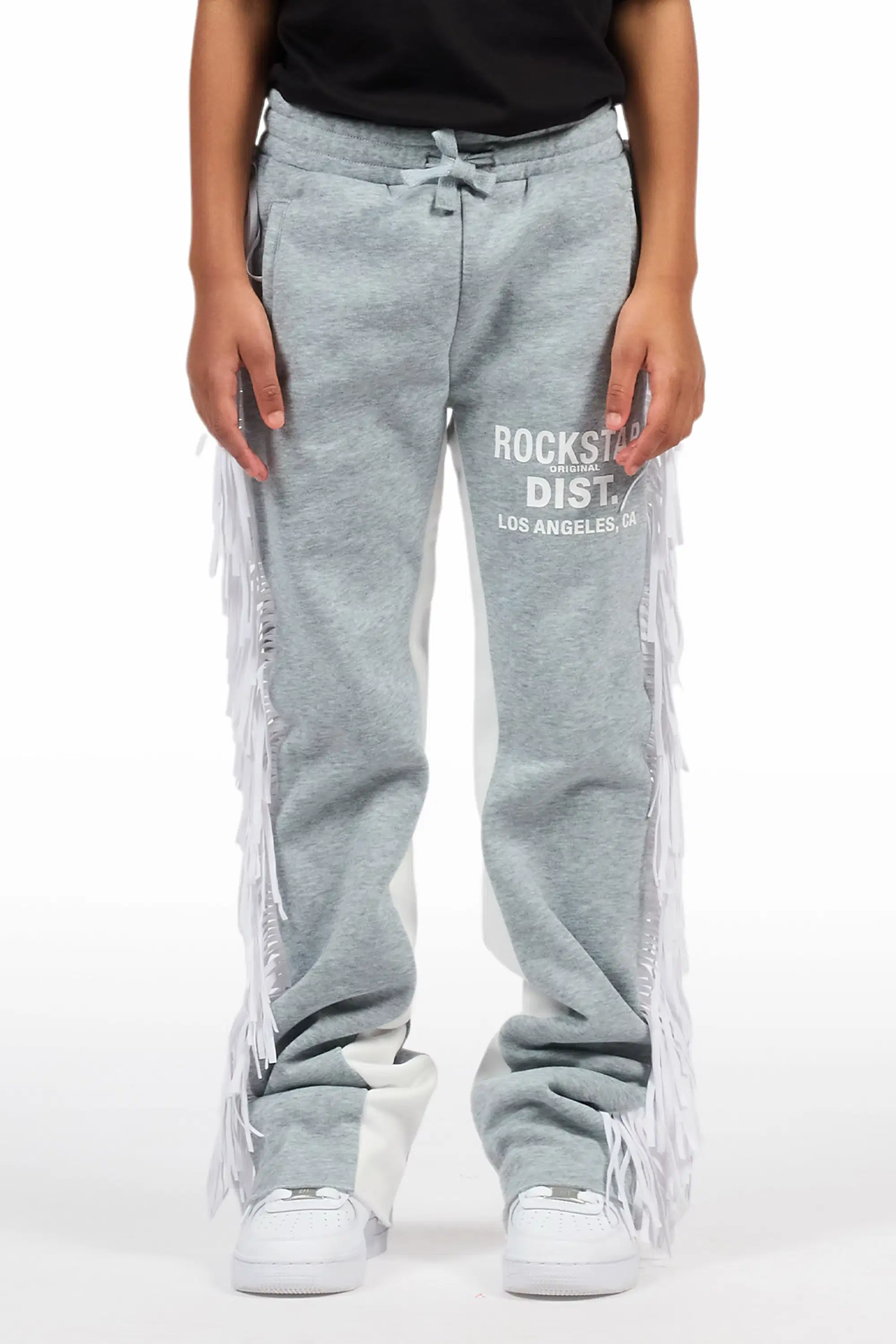 Girls Kendra Grey Fringe Stacked Flare Pant - Image 10