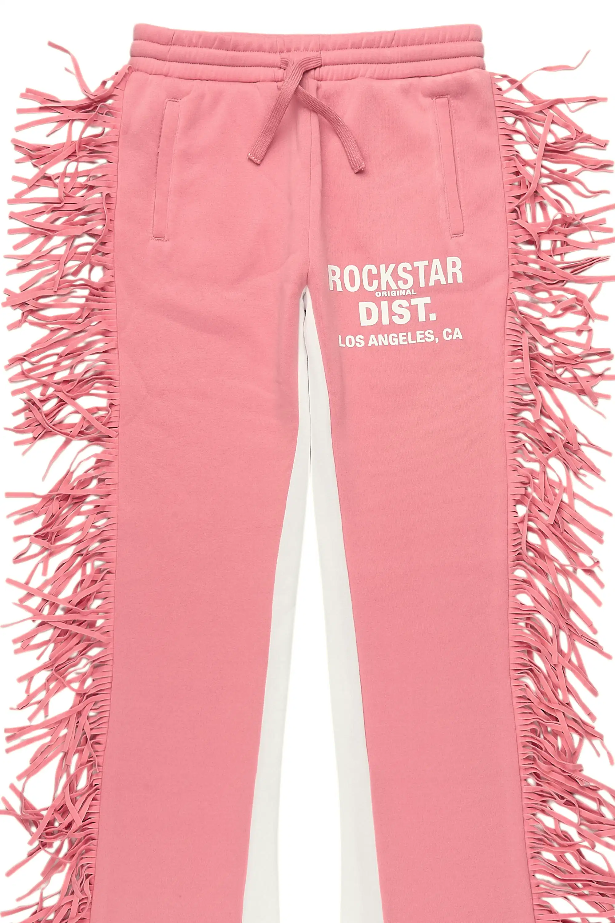 Girls Kendra Pink Fringe Stacked Flare Pant - Image 7