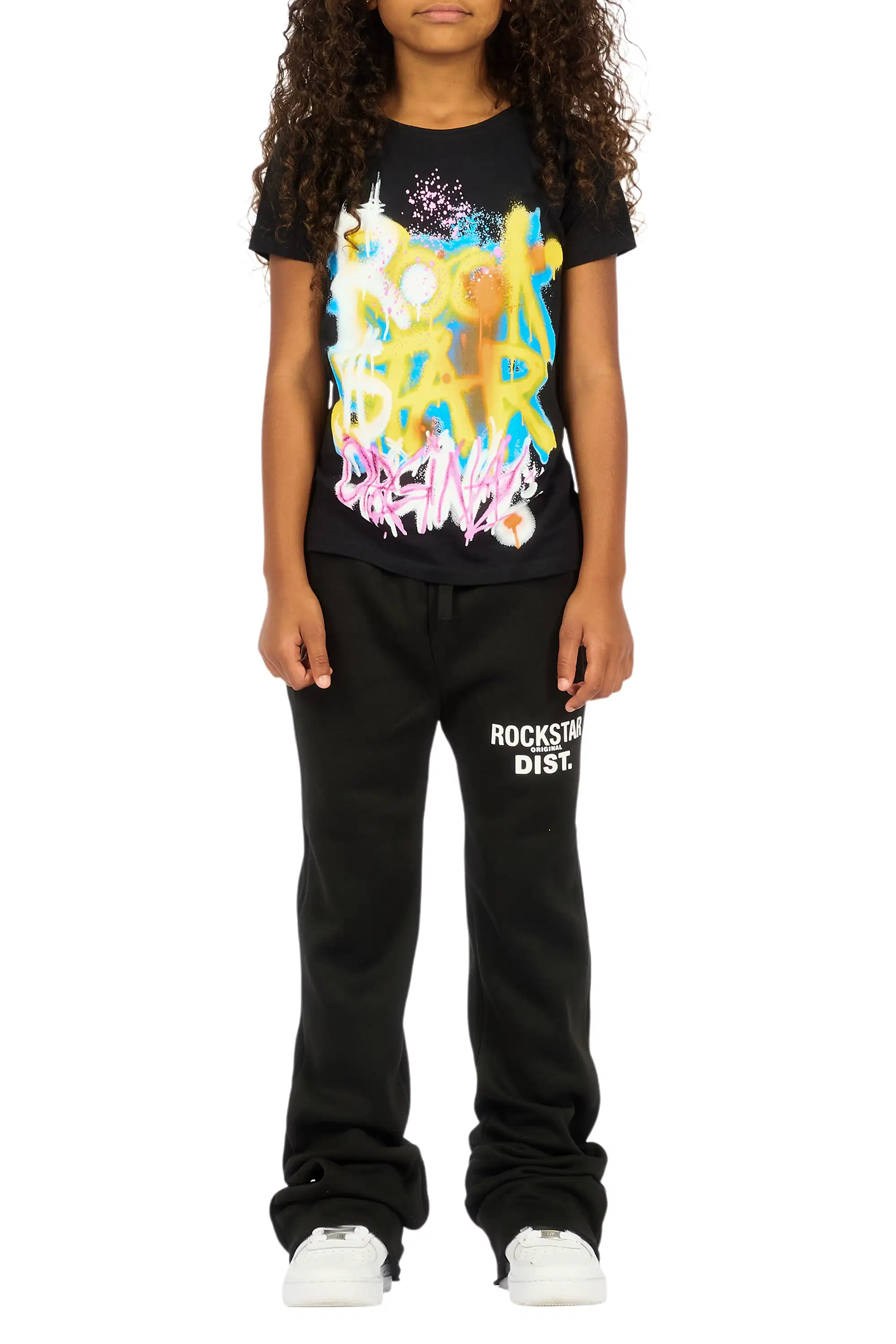 Girls Juliana Black Stacked Flare Pant - Image 10