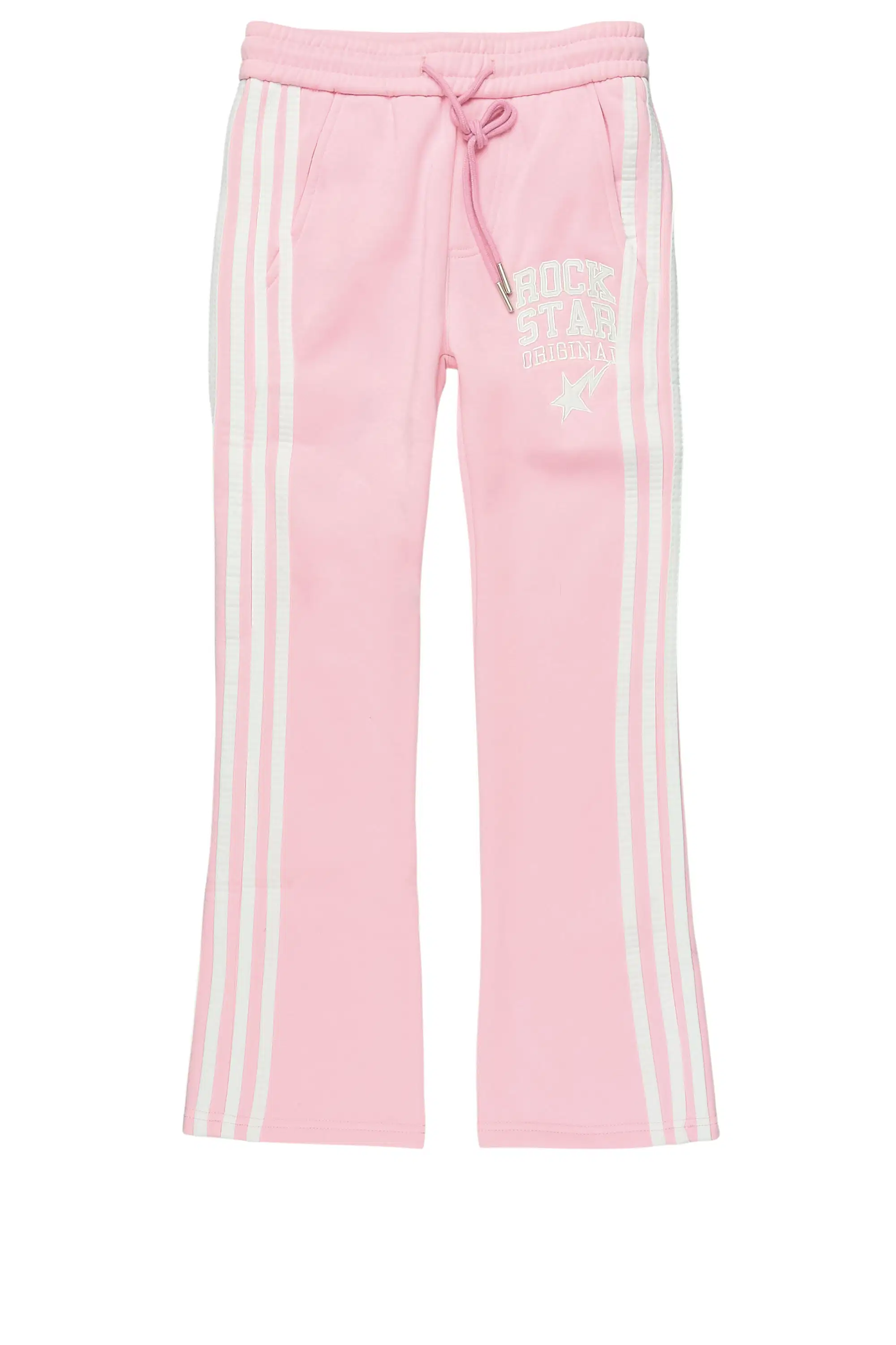 Girls Gerrit Pink Stacked Baggy Track Pant - Image 2