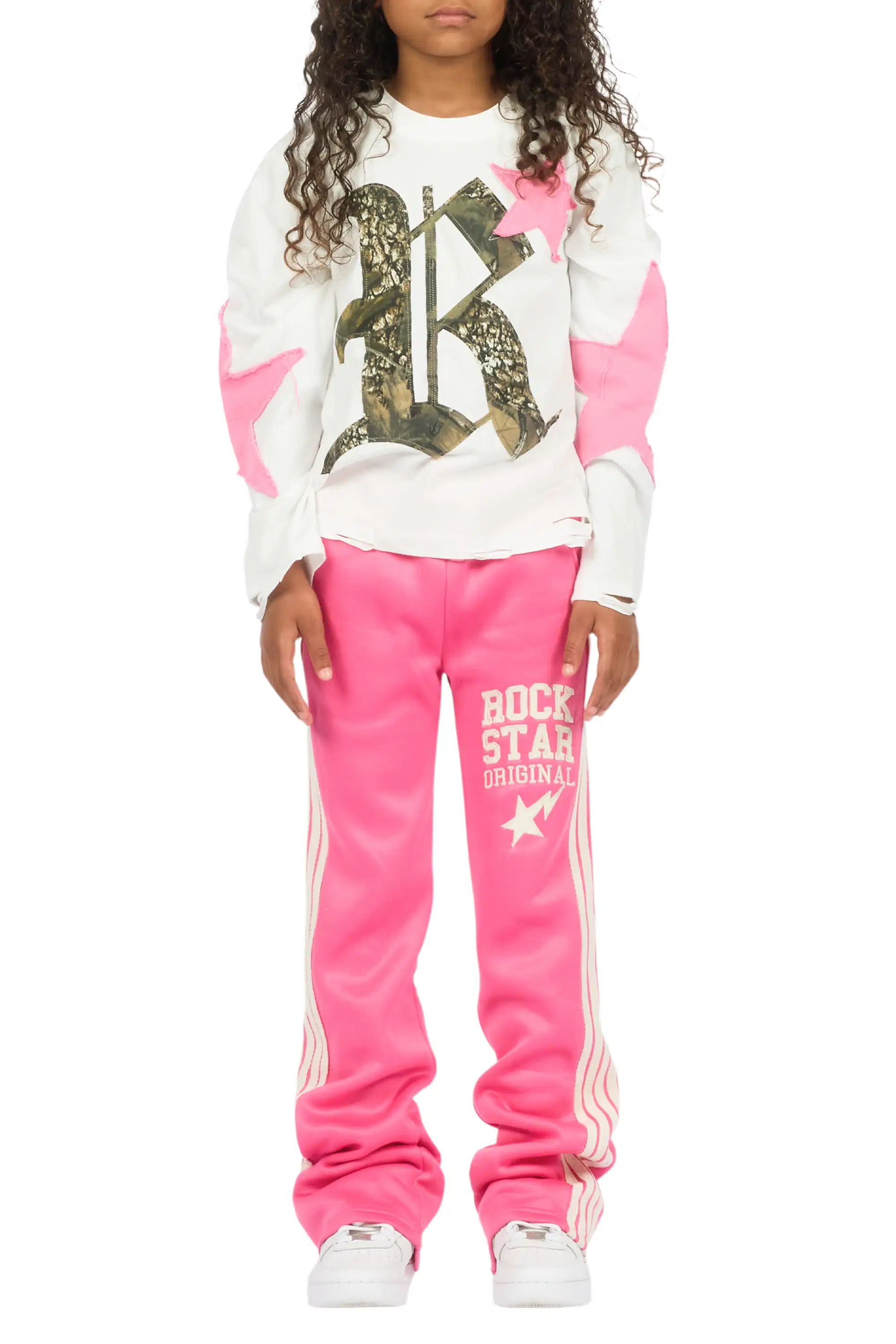 Girls Briana Hot Pink Stacked Flare Pant - Image 9