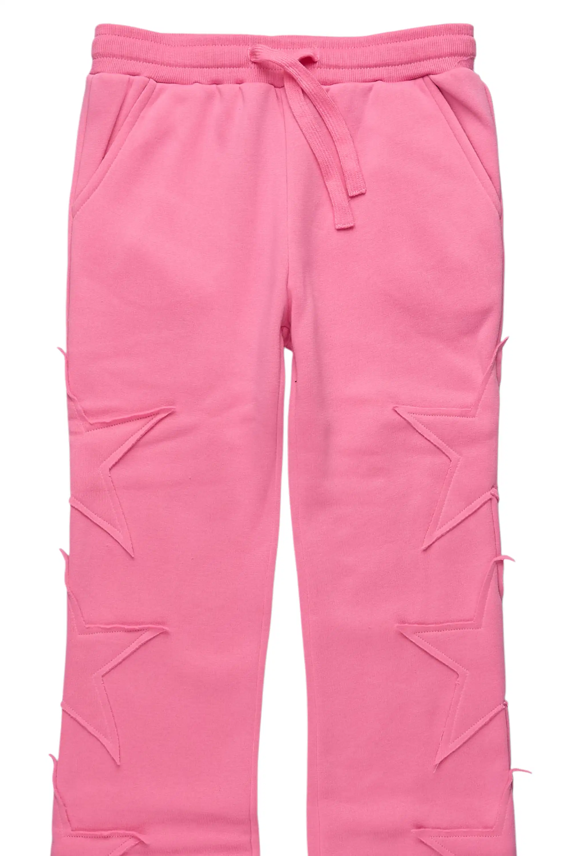 Girls Sinayah Pink Stacked Track Pant - Image 7