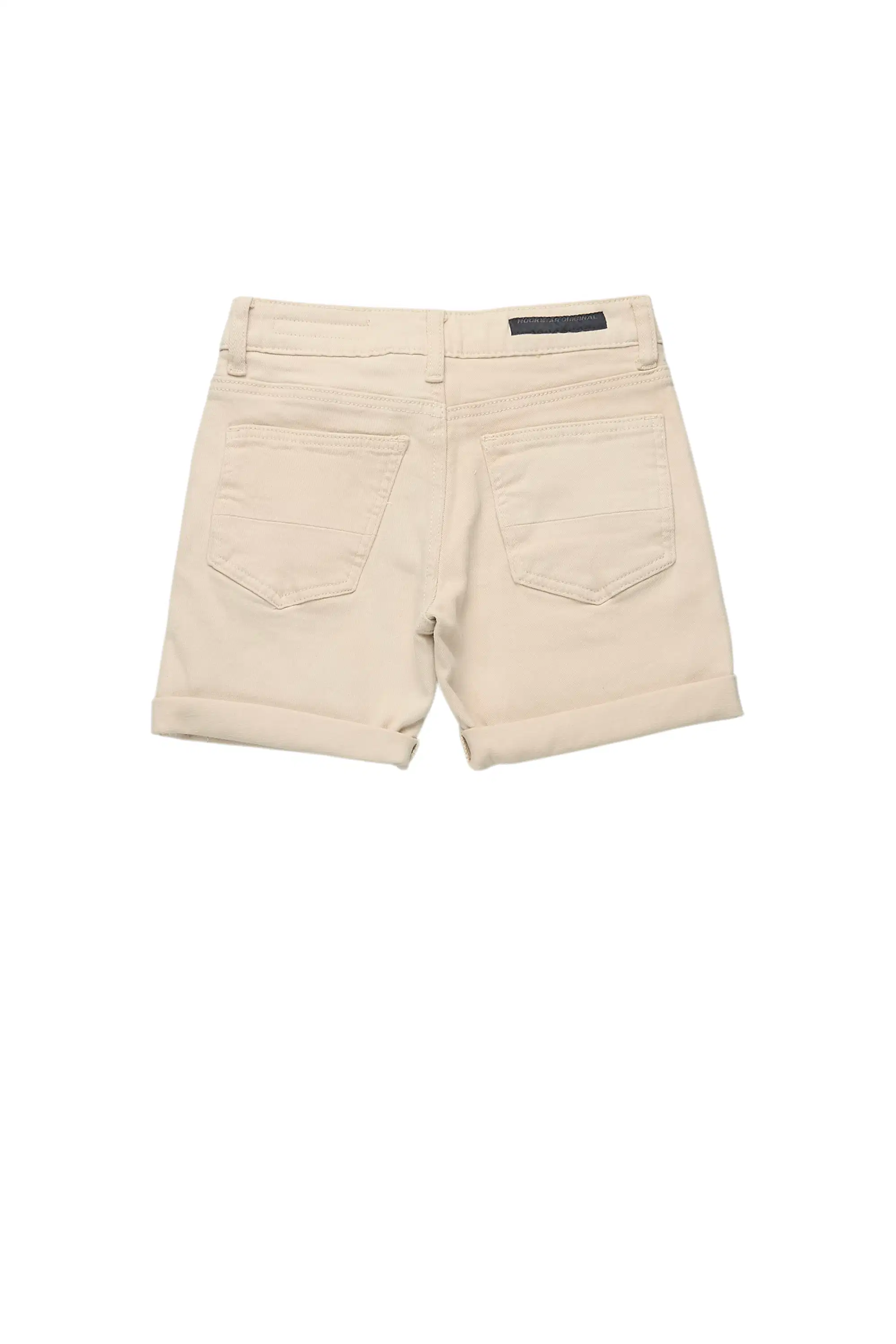 Girls Eppy Beige Patchwork Denim Short - Image 3