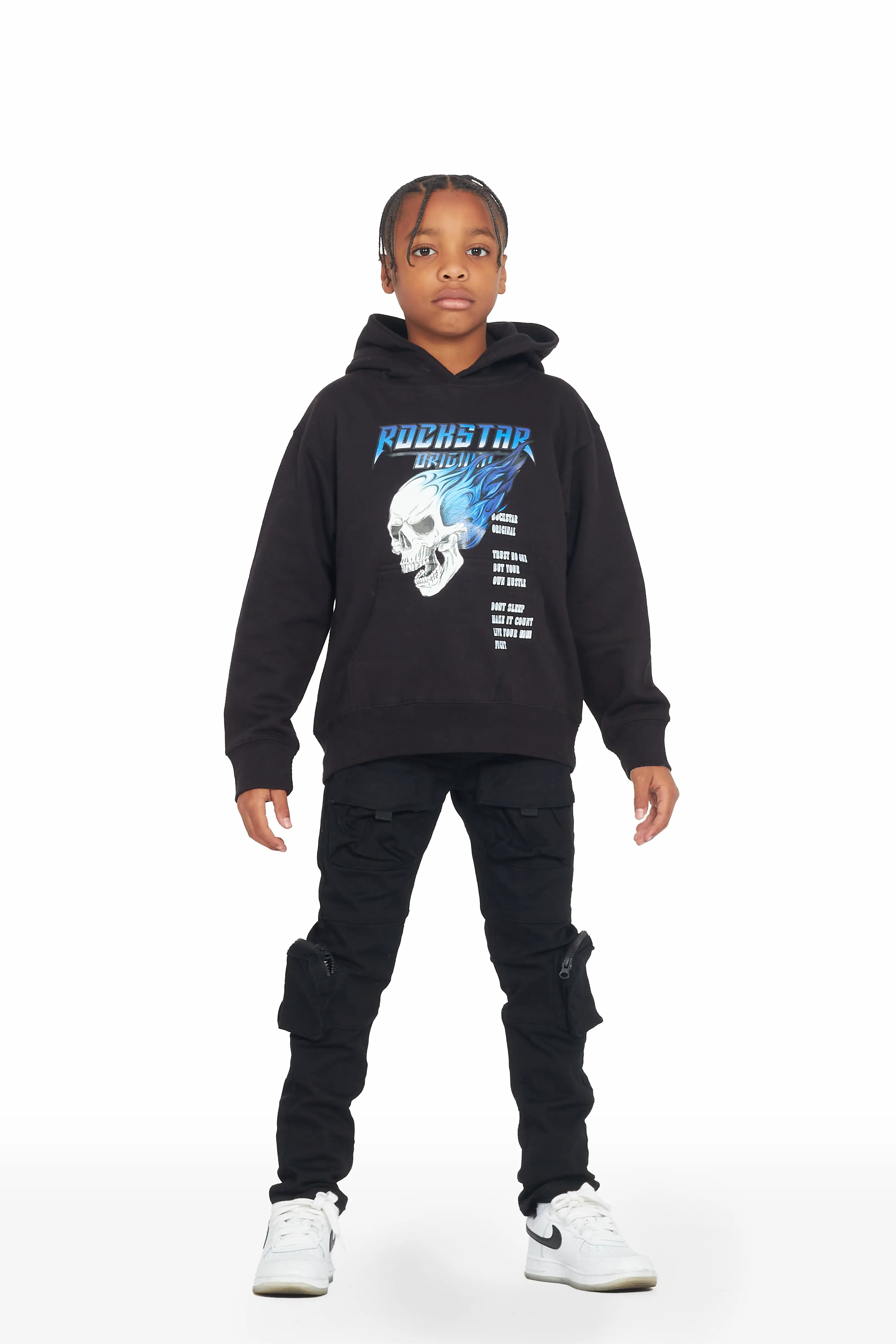 Boys Ozias Black/Black Hoodie/Jean Set - Image 3