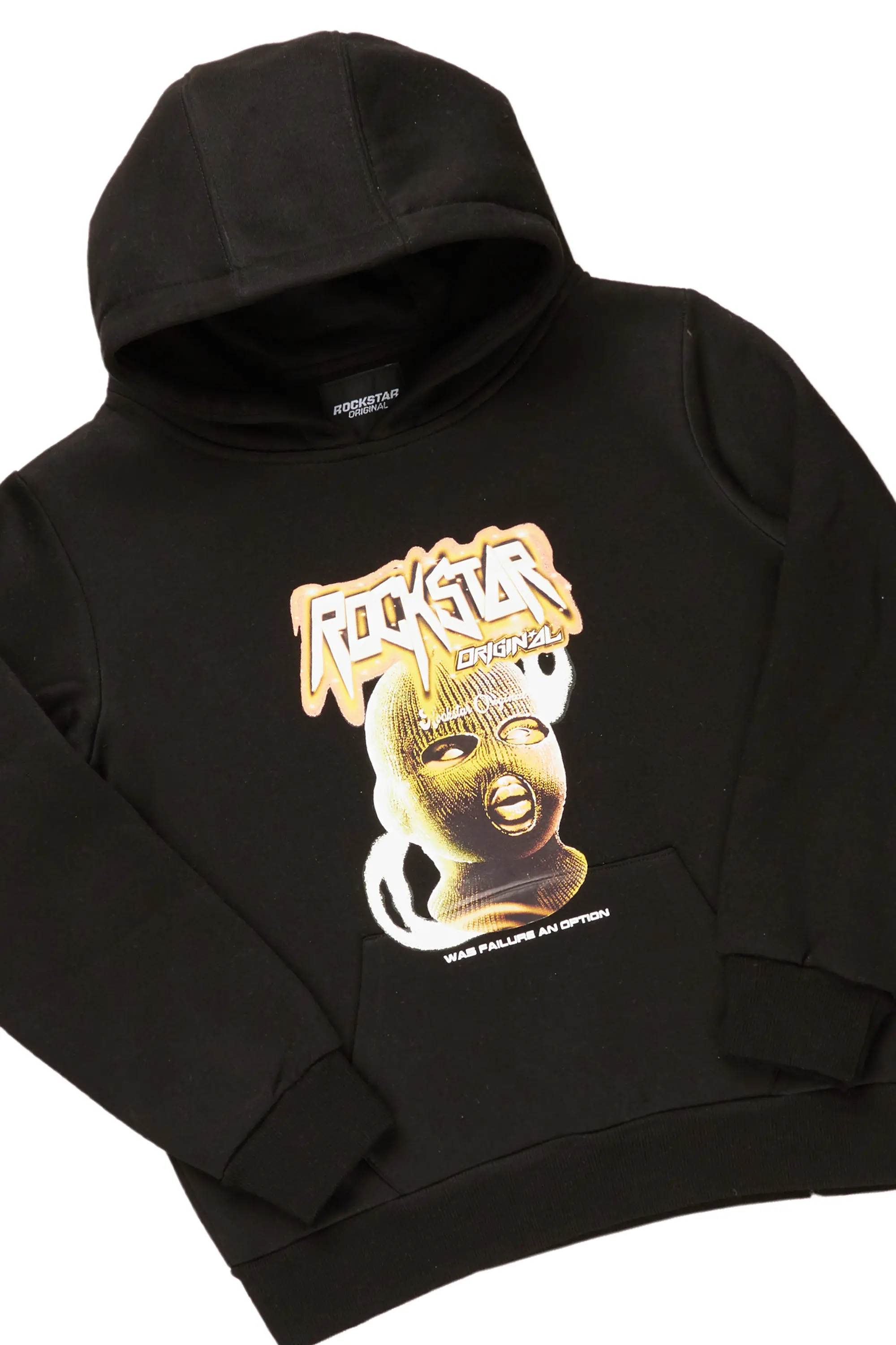 Boys Bobby Black Hoodie/Camo Stacked Flare Jean - Image 2