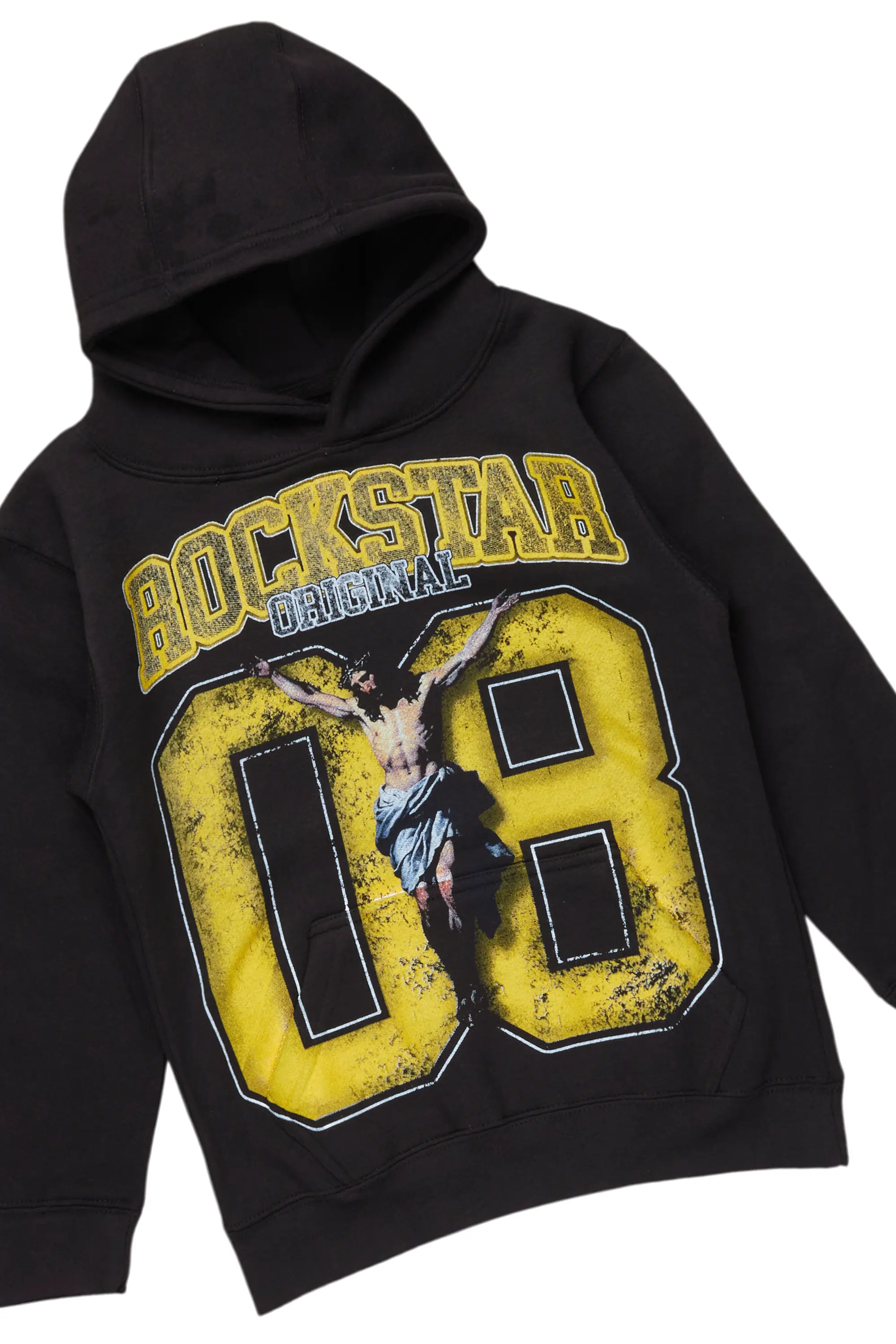 Boys Fields Black Hoodie/Stacked Flare Jean Set - Image 2