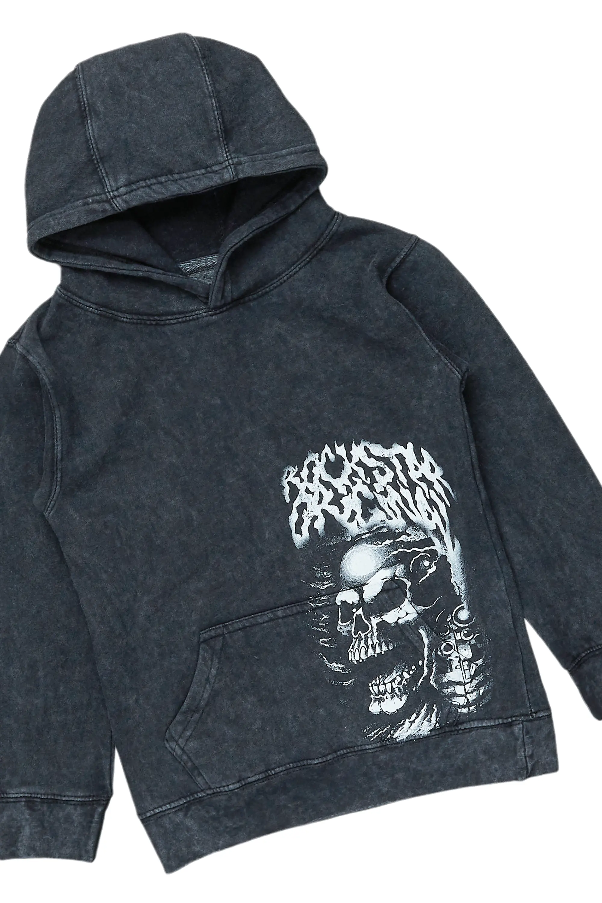 Boys Root Vintage Black Hoodie/Cargo Stack Flare Jean Set - Image 7