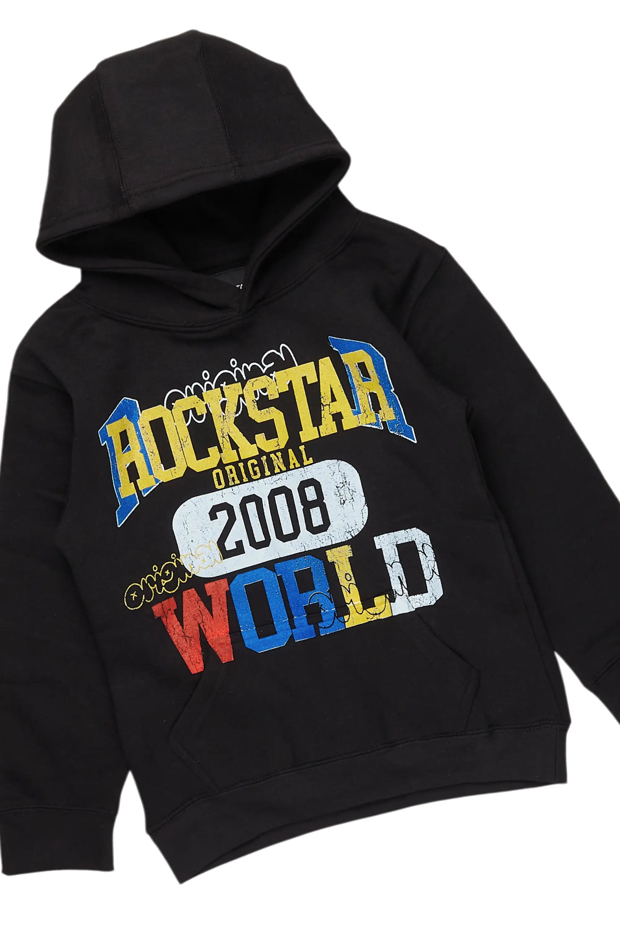 Boys Daria Black/Dark Grey Hoodie/Stacked Flare Jean Set - Image 7