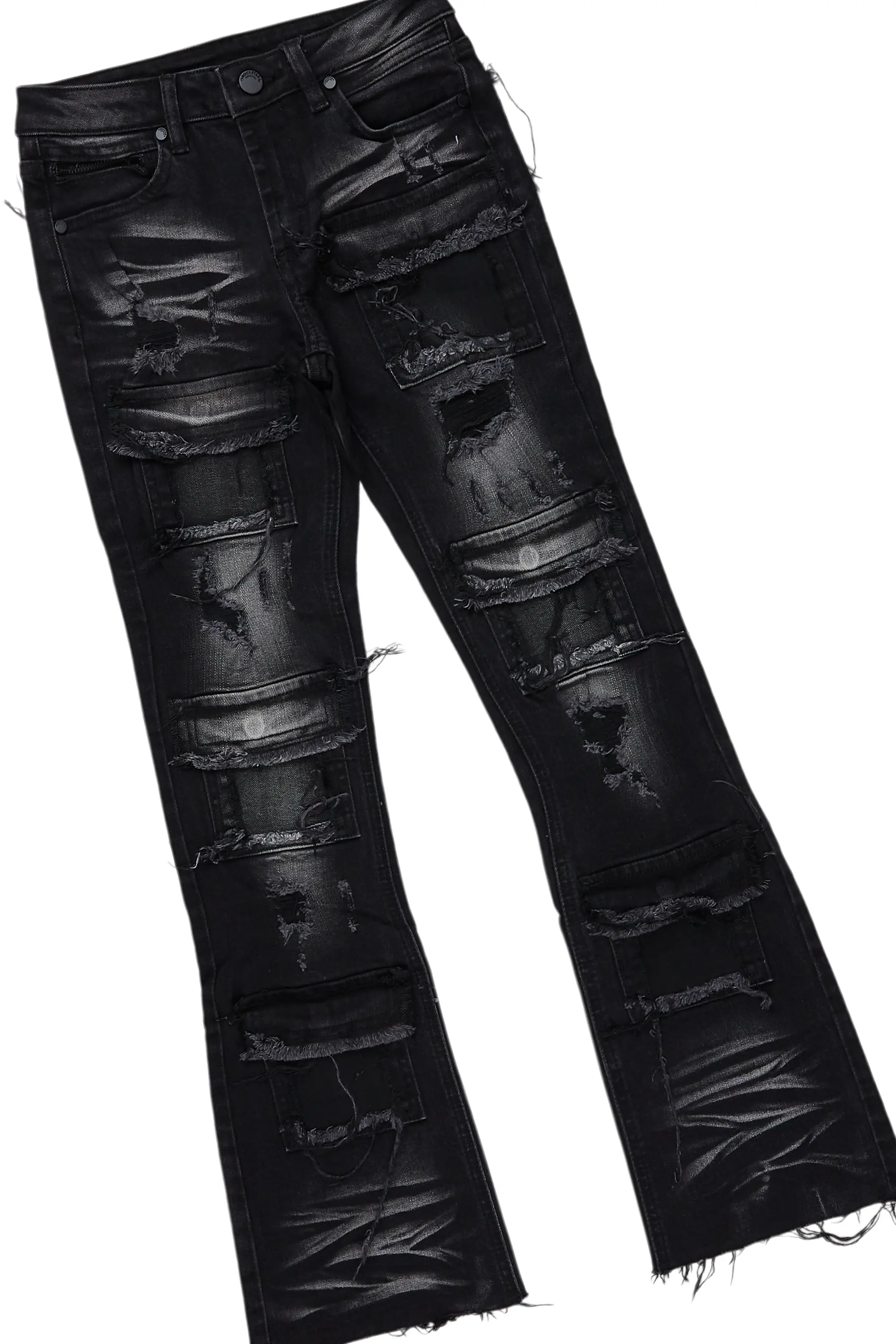 Boys Daria Grey Hoodie/Stacked Flare Jean Set - Image 3