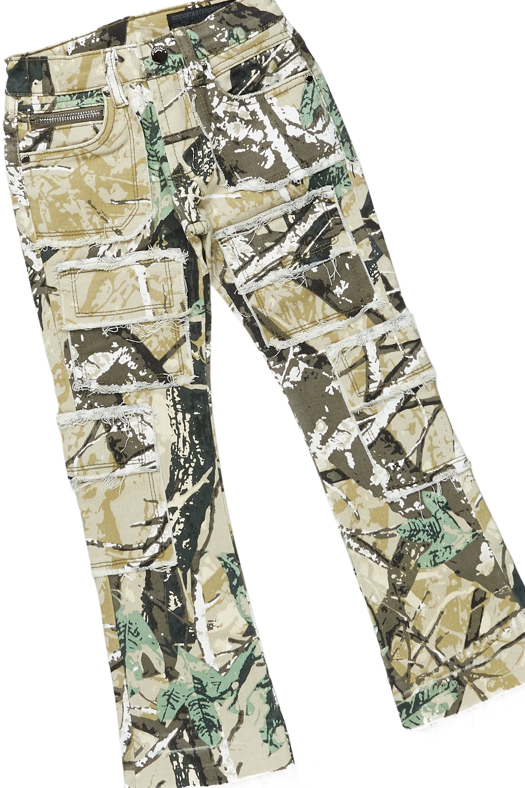 Boys Beau Tree Camo Hoodie/Stack Flare Jean Set - Image 9