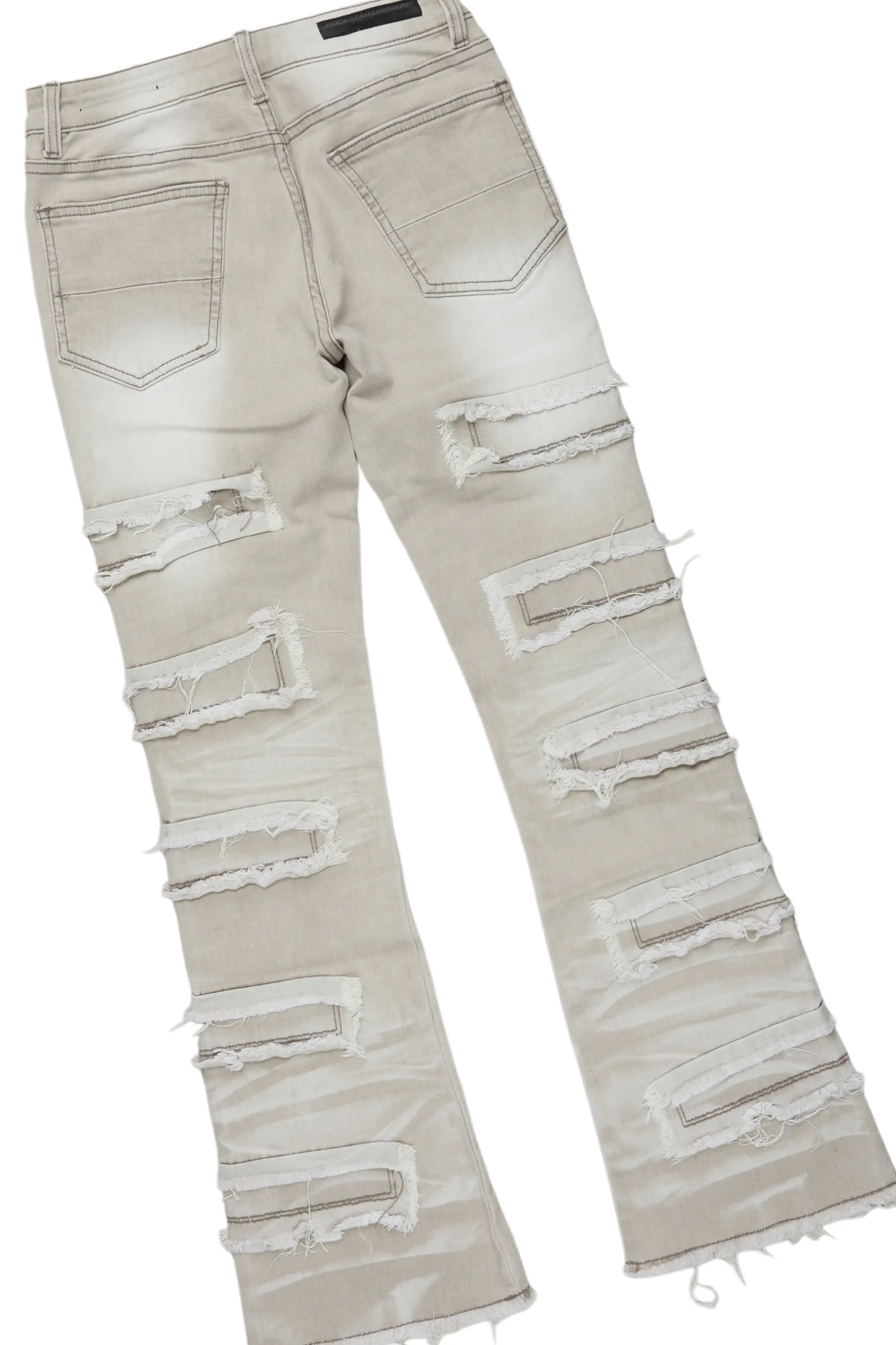 Boys Member Royal/Grey Hoodie/Stacked Flare Jean Set - Image 4