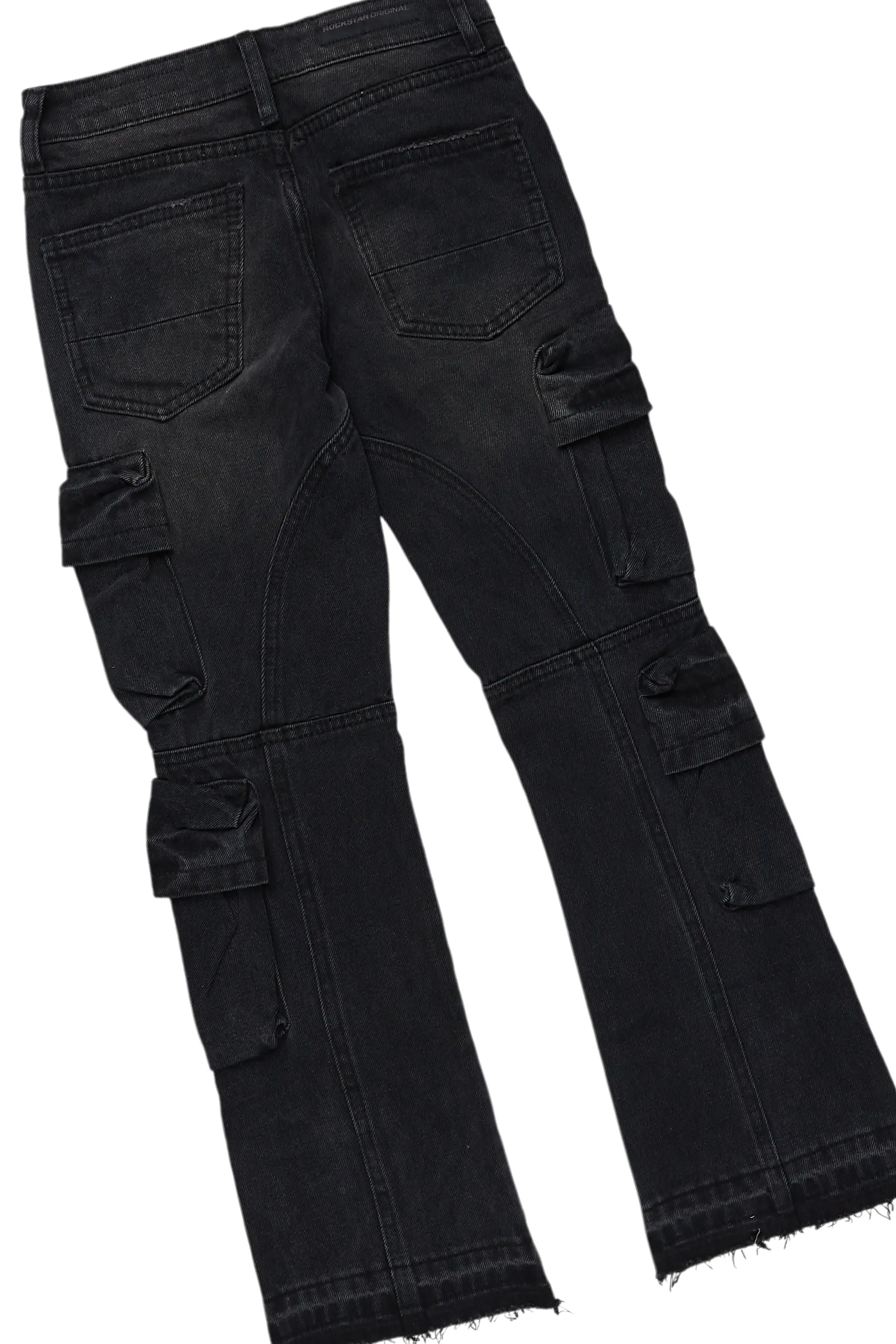 Boys Bedros Red/Black Hoodie/Stacked Flare Jean Set - Image 4