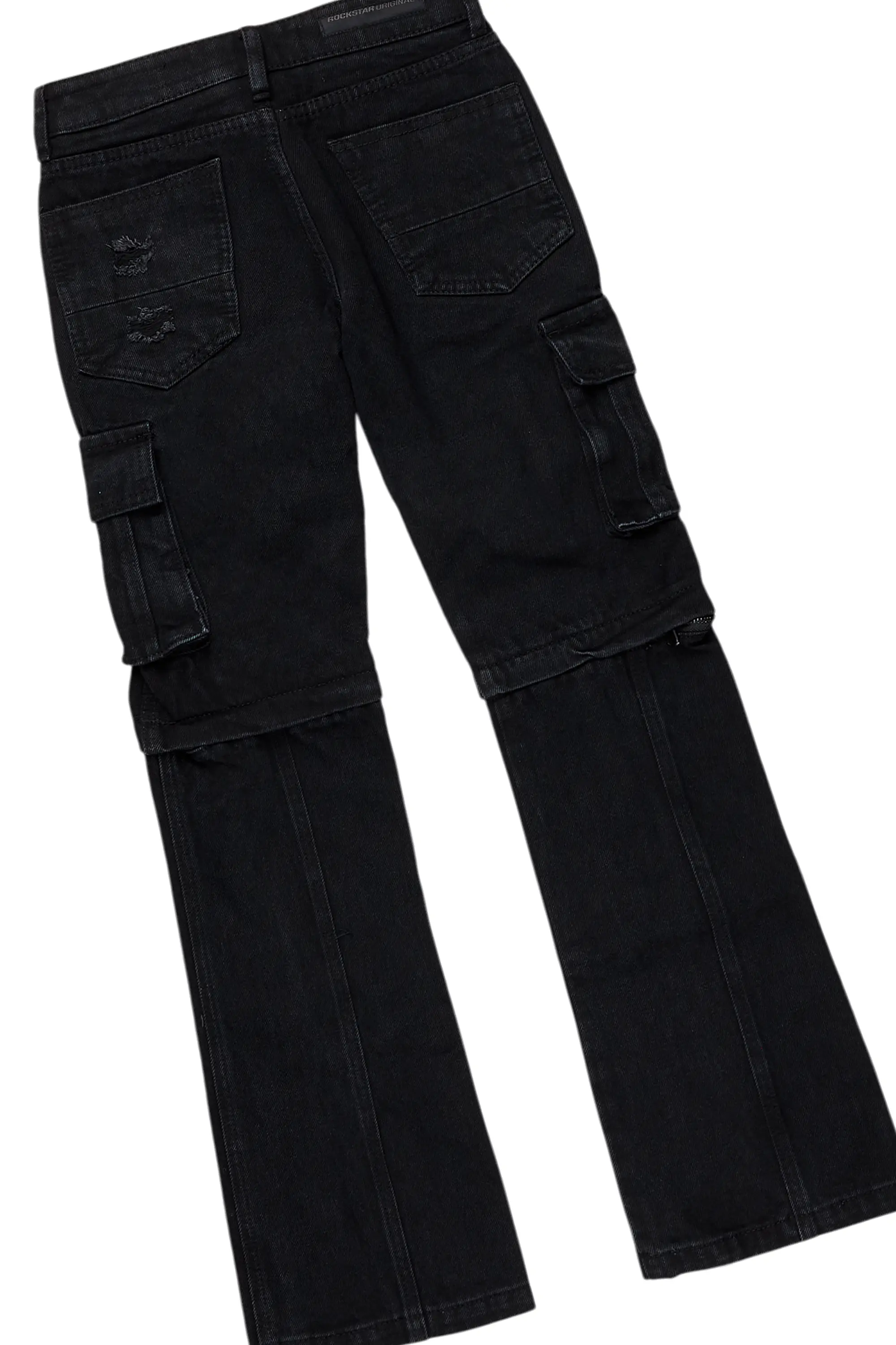 Boys Hagan Vintage Black Hoodie/Stacked Flare Jean Set - Image 8