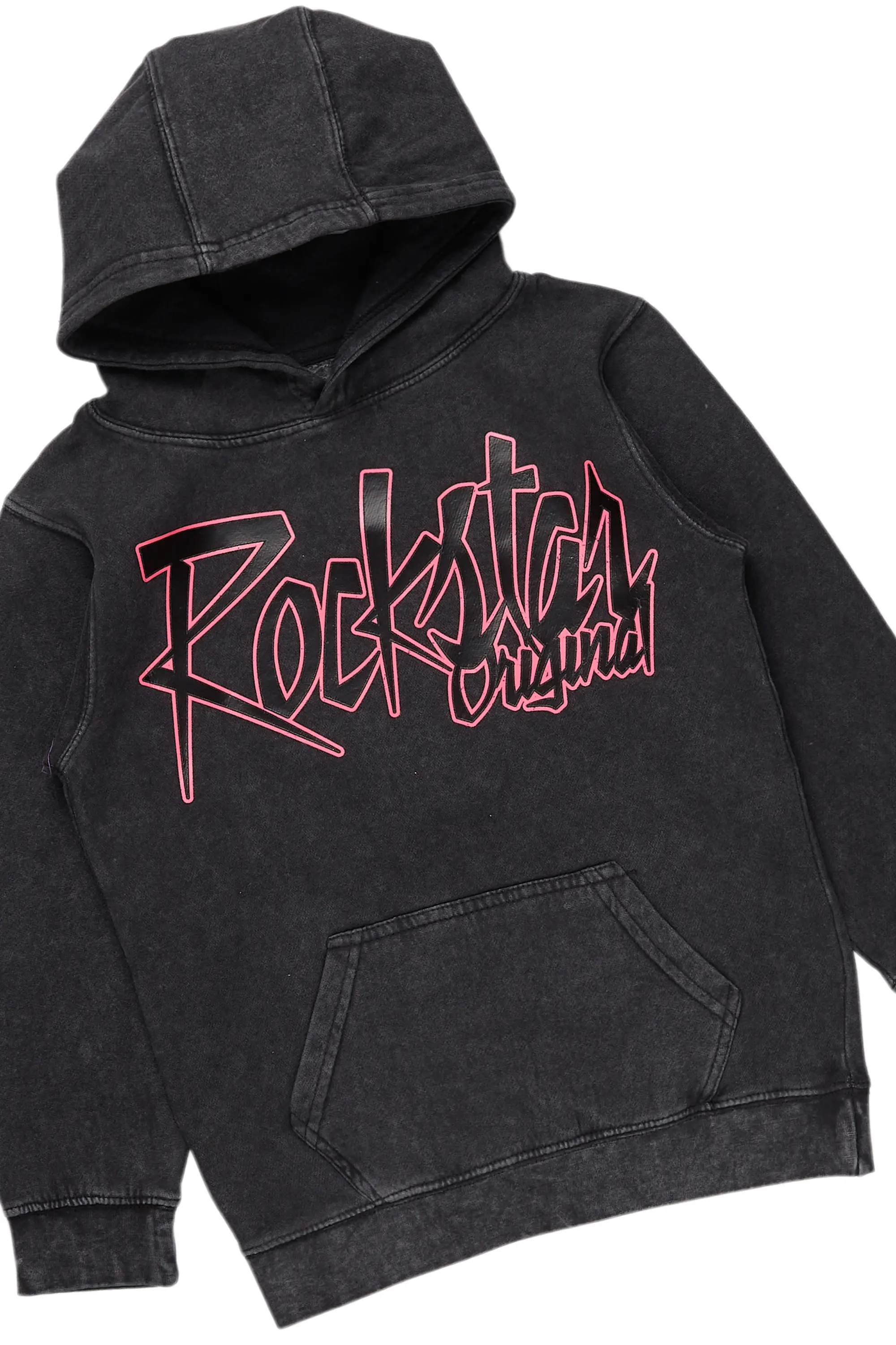 Boys Camacho Vintage Black Hoodie/Slim Fit Jean Set - Image 2