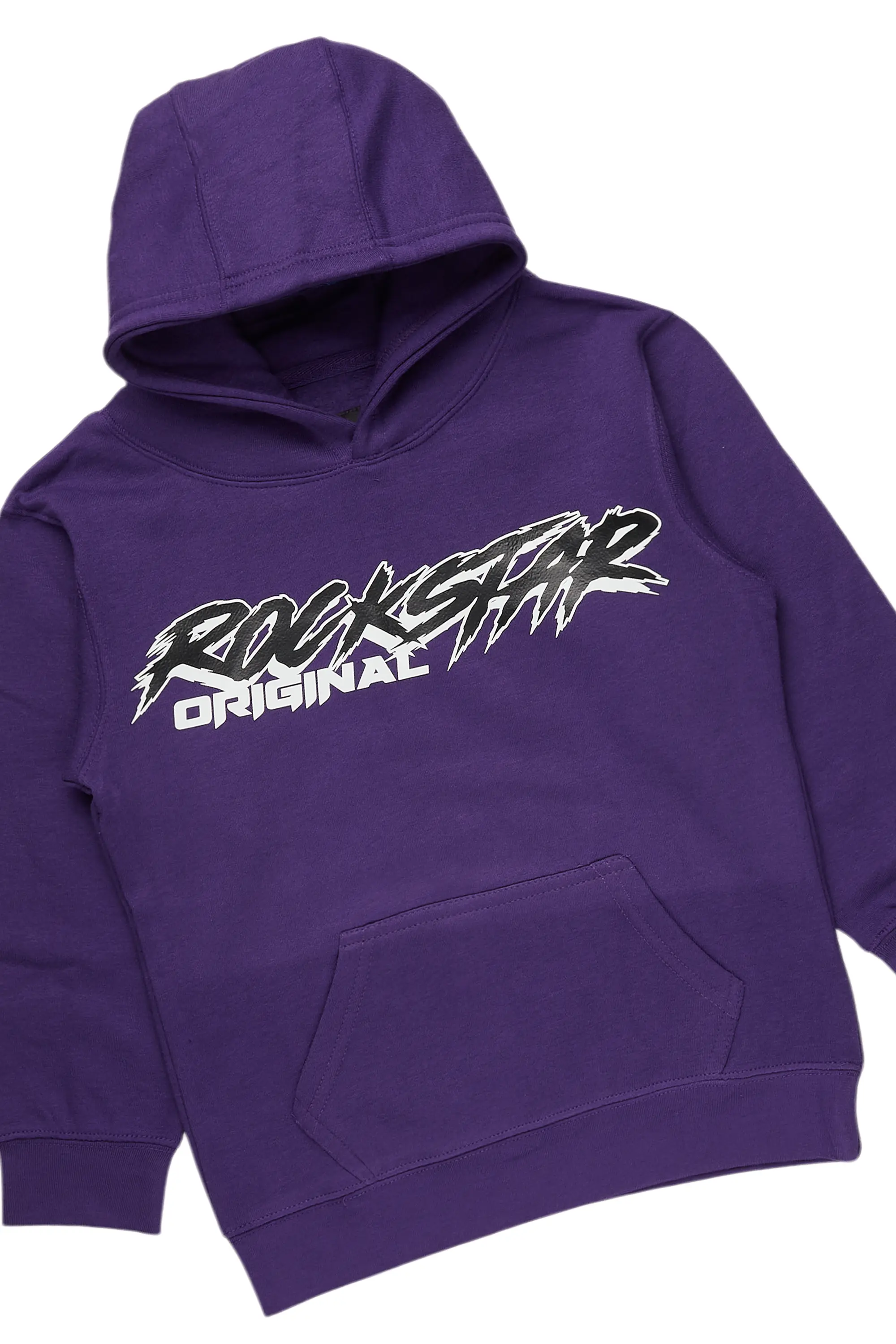 Boys Dekel Purple Hoodie/Stacked Flare Jean Set - Image 2