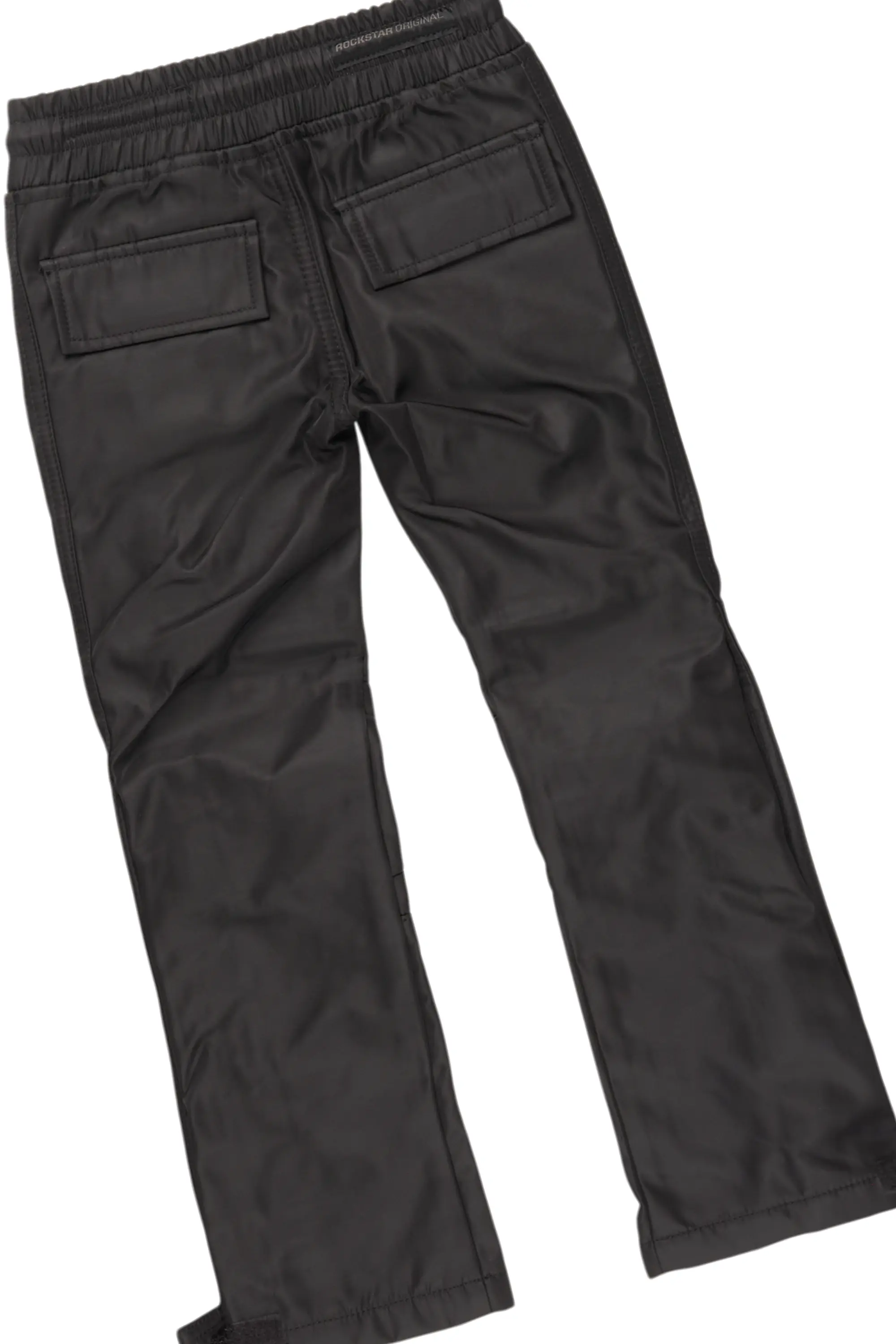 Boys Damyan Vintage Grey Hoodie/Stacked Flare Nylon Pant Set - Image 4