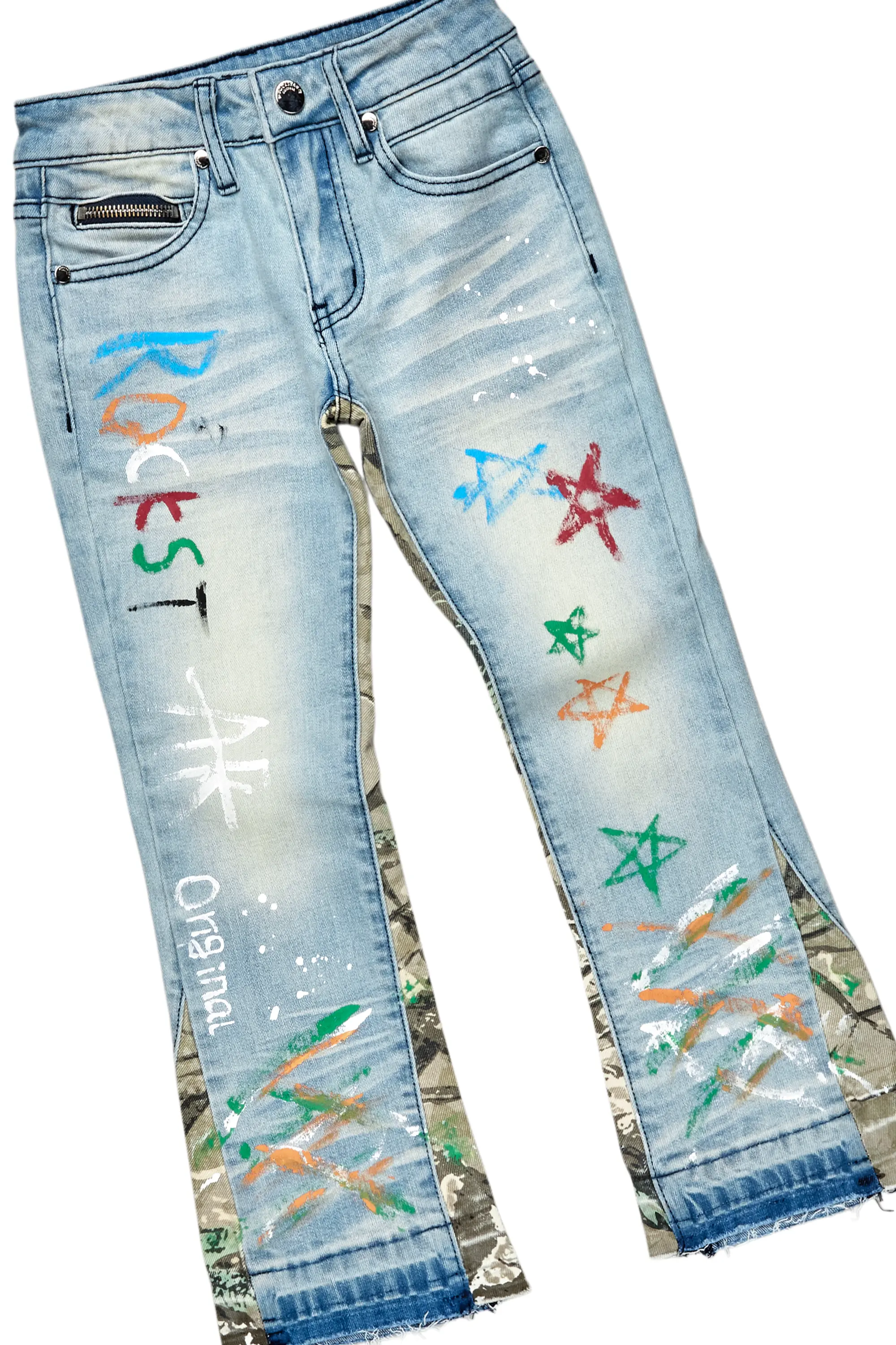 Boys Barren Red Hoodie/Stacked Flare Jean Set - Image 3