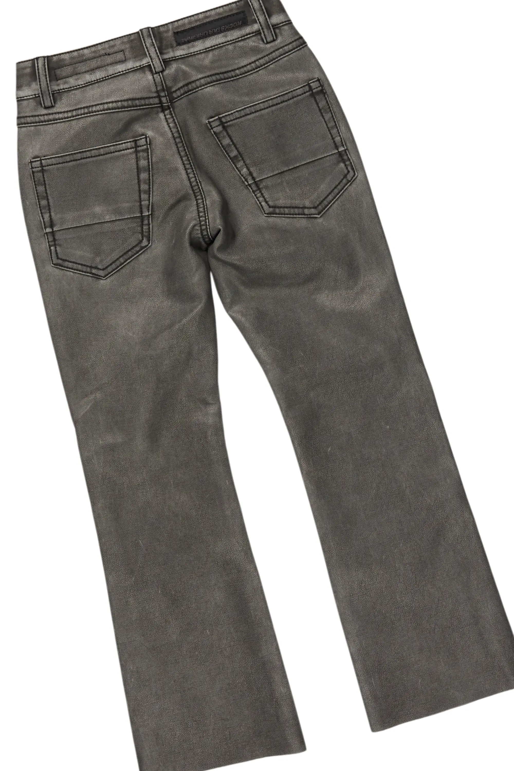 Boys Friso Maroon Hoodie/Stacked PU Jean Set - Image 4