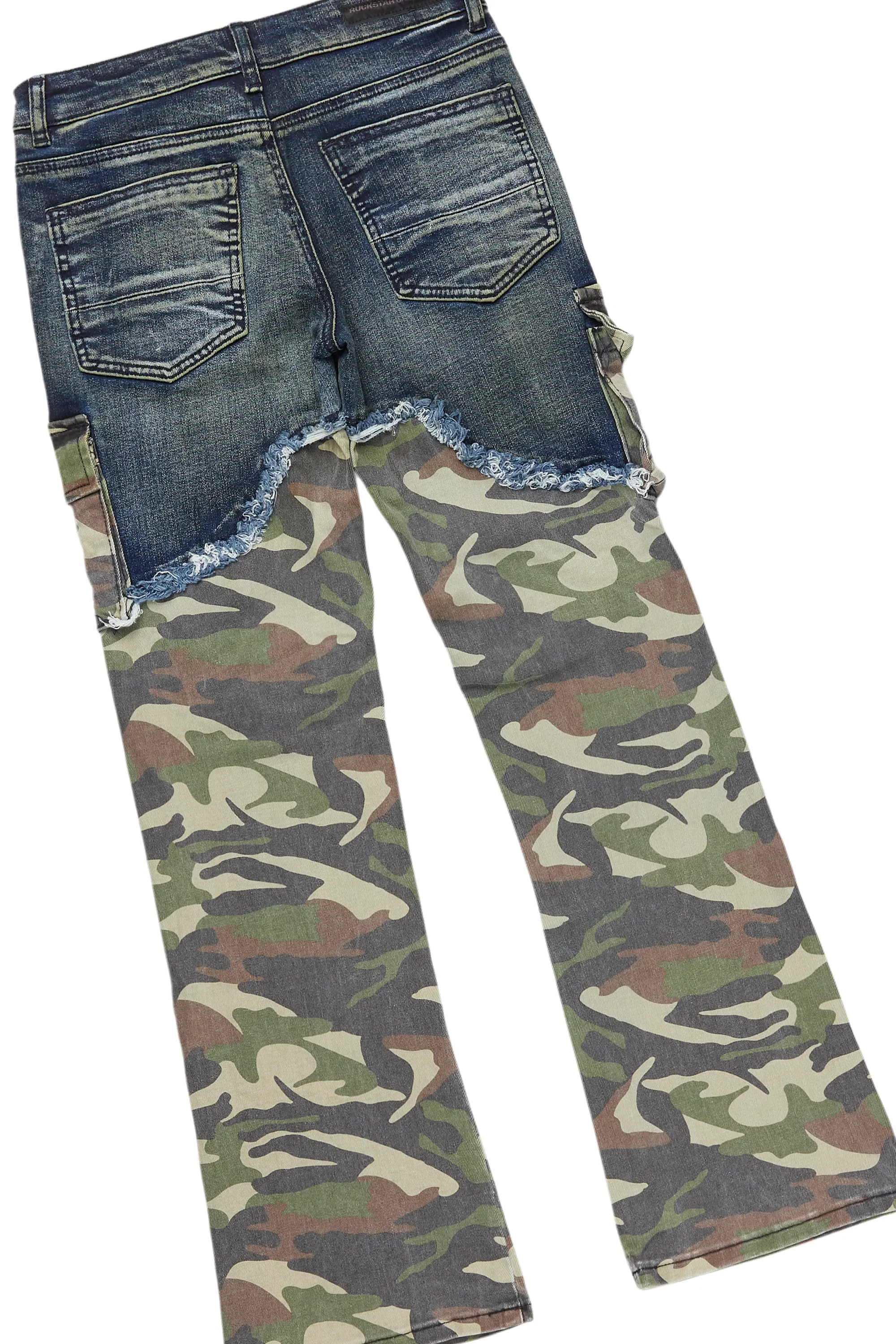 Boys Cannan Green Hoodie/Stacked Flare Jean Set - Image 4
