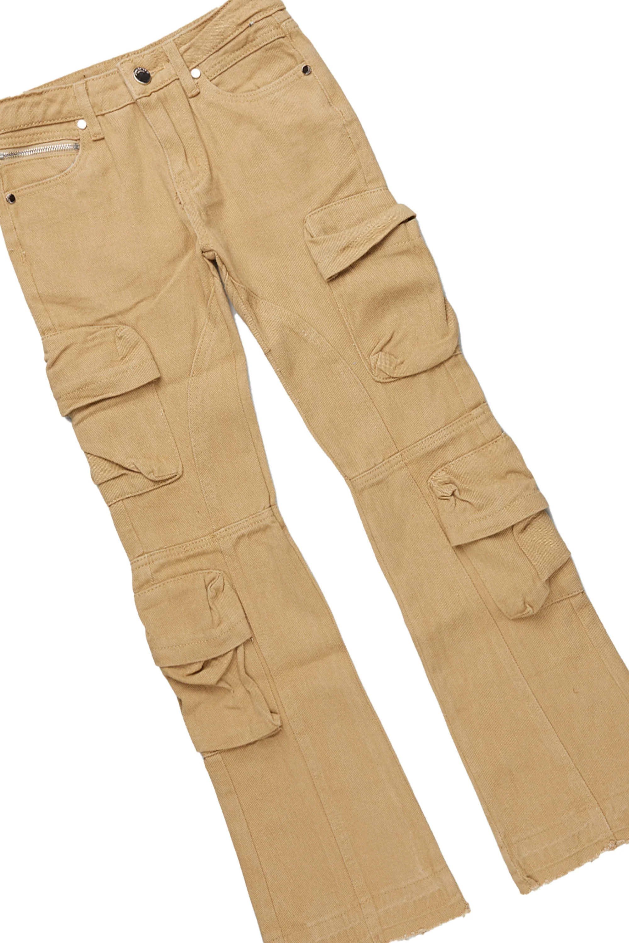Boys Fields Black/Beige Hoodie/Stacked Flare Jean Set - Image 3