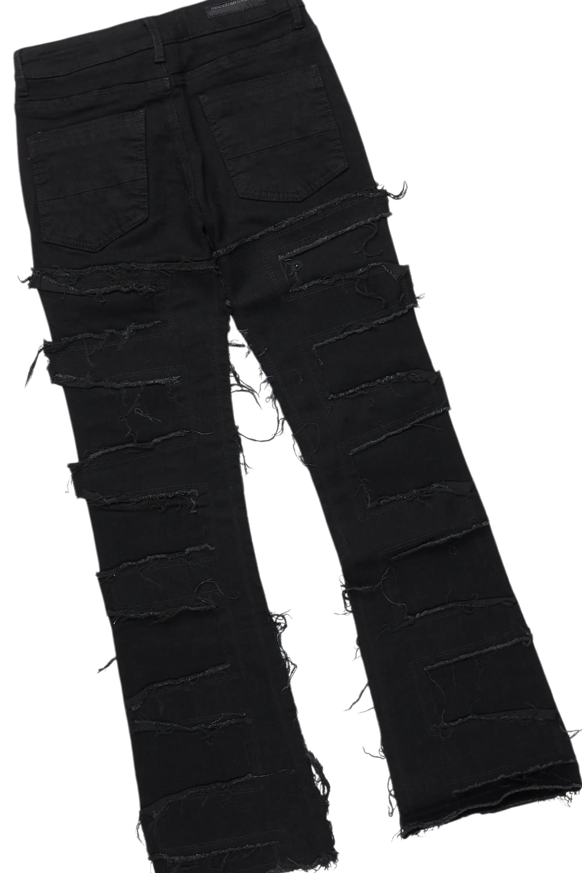 Boys Amos Black Distressed Hoodie/Stacked Flare Jean Set - Image 4