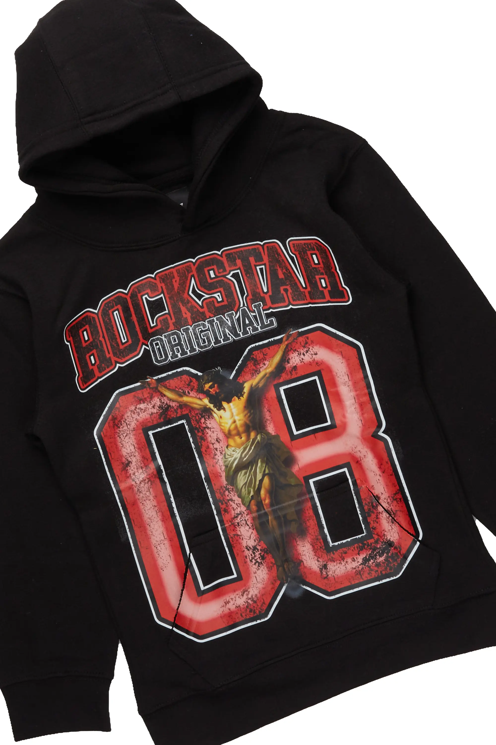 Boys Kiley Black Hoodie/Stacked Flare Jean Set - Image 2