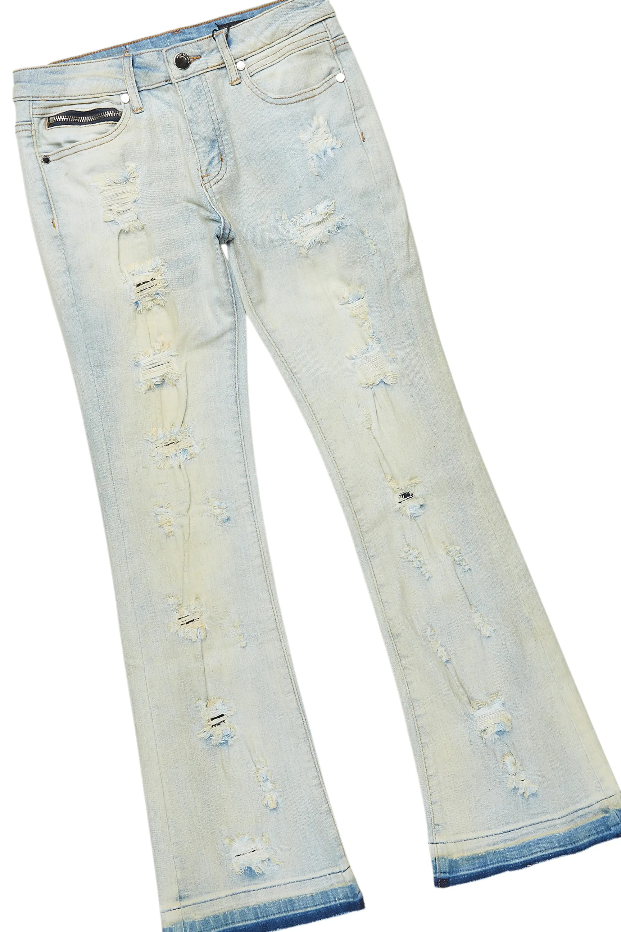 Boys Amos Red Hoodie/Stacked Flare Jean Set - Image 3
