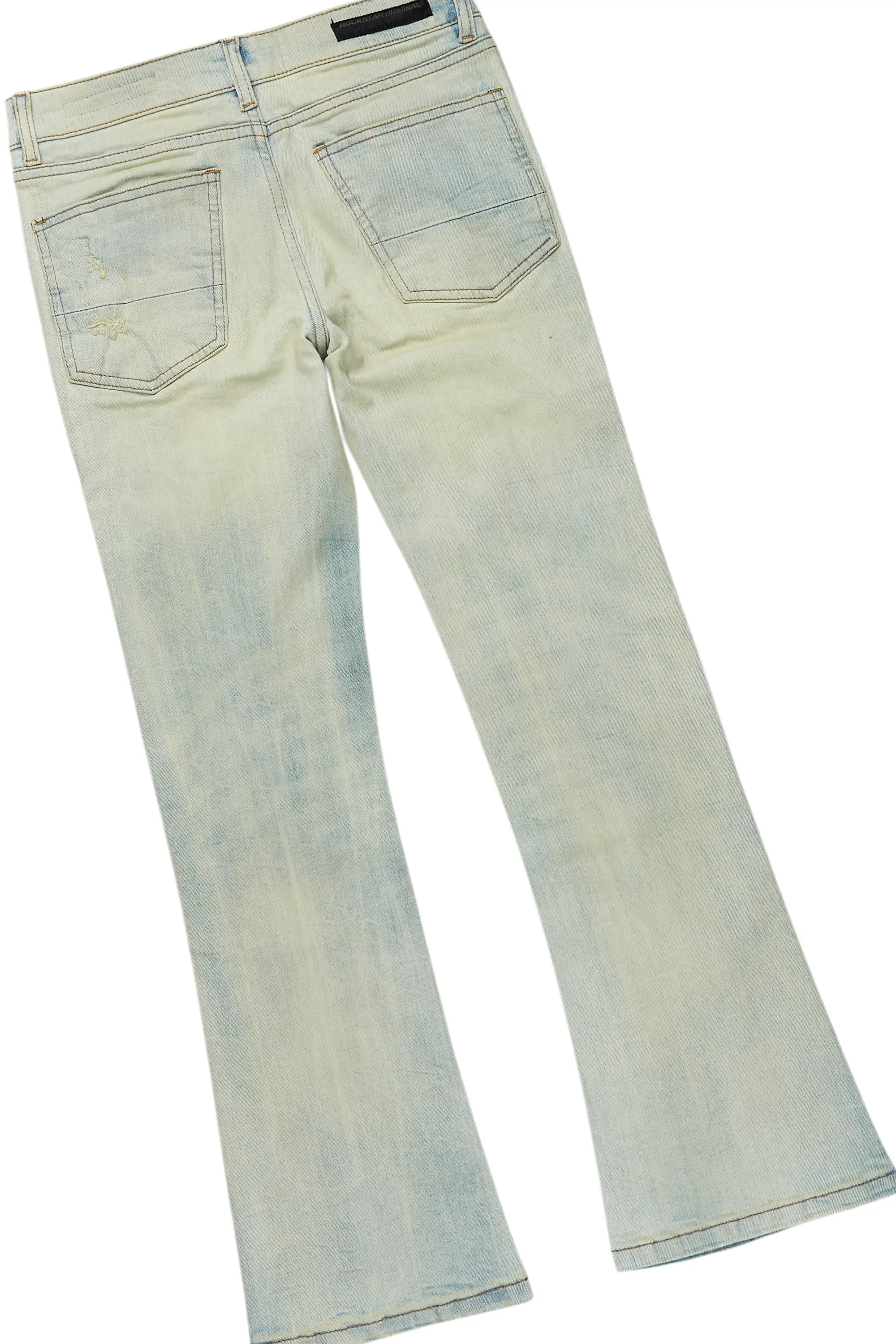 Boys Soweto Navy Hoodie/Stacked Flare Jean Set - Image 4