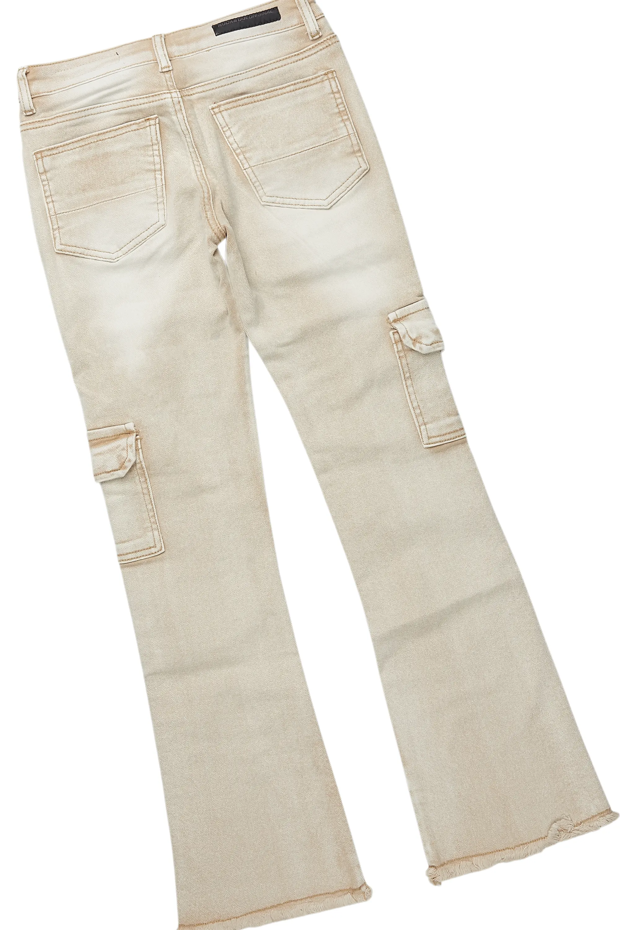 Boys All Eyes Black/Beige Hoodie/Stacked Flare Jean Set - Image 4