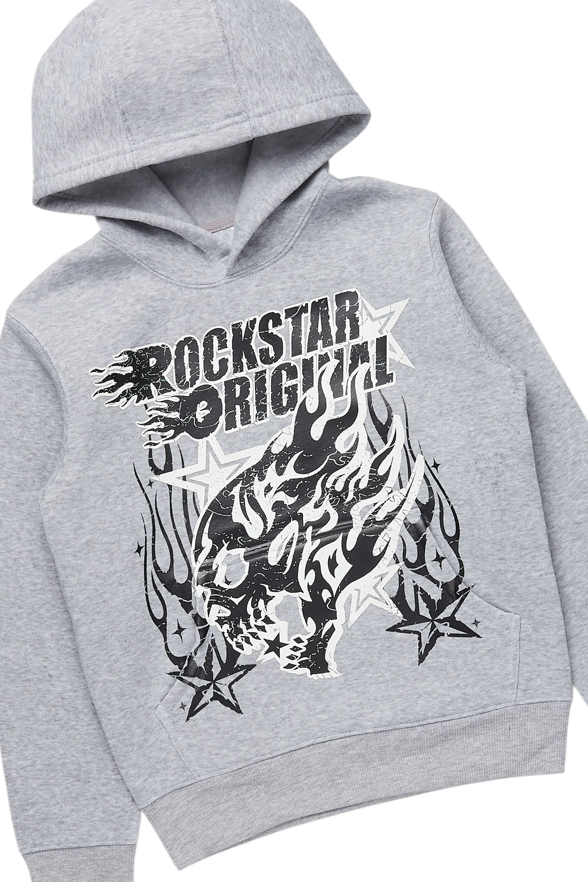 Boys Smitty Grey Hoodie/Stacked Flare Jean Set - Image 2