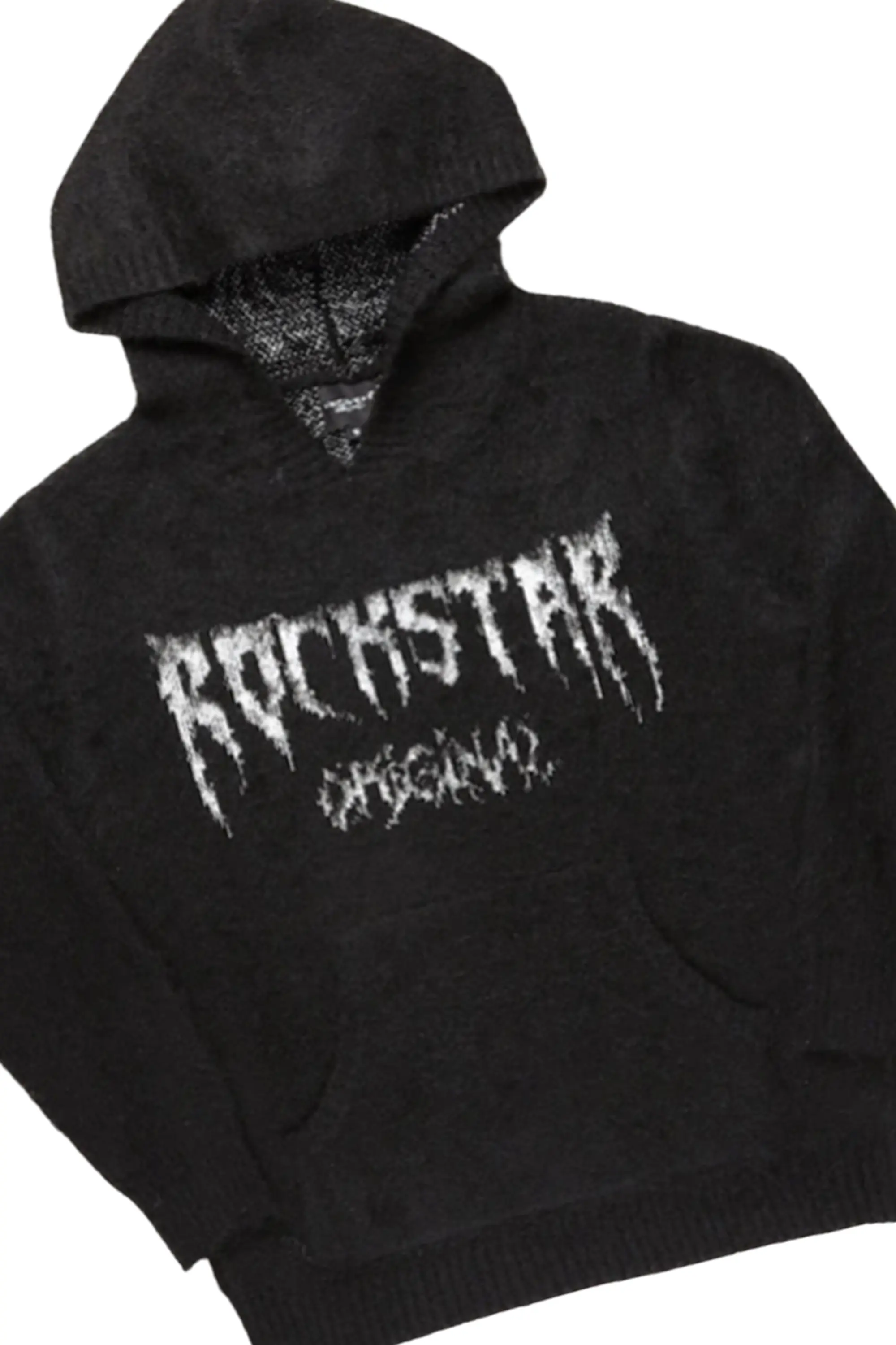 Boys Andros Black Mohair Hoodie/Stacked Flare Jean Set - Image 7