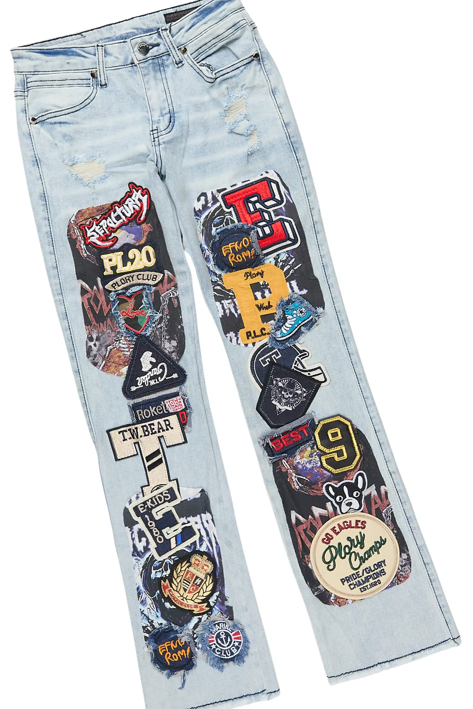 Boys Koen Navy Hoodie/Stacked Jean Set - Image 3