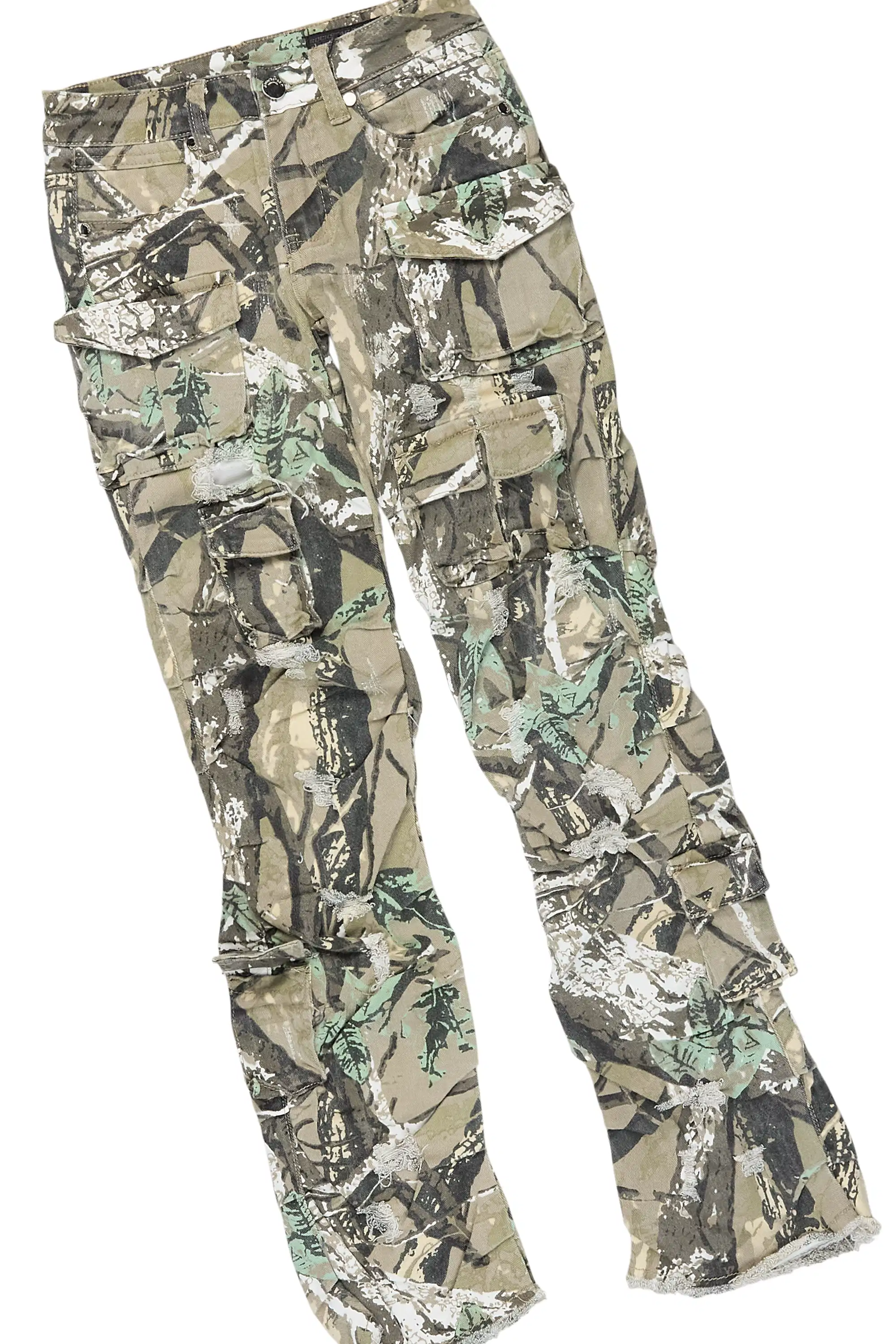 Boys M4 Toys Black/Camo Hoodie Stacked Jean Set - Image 7