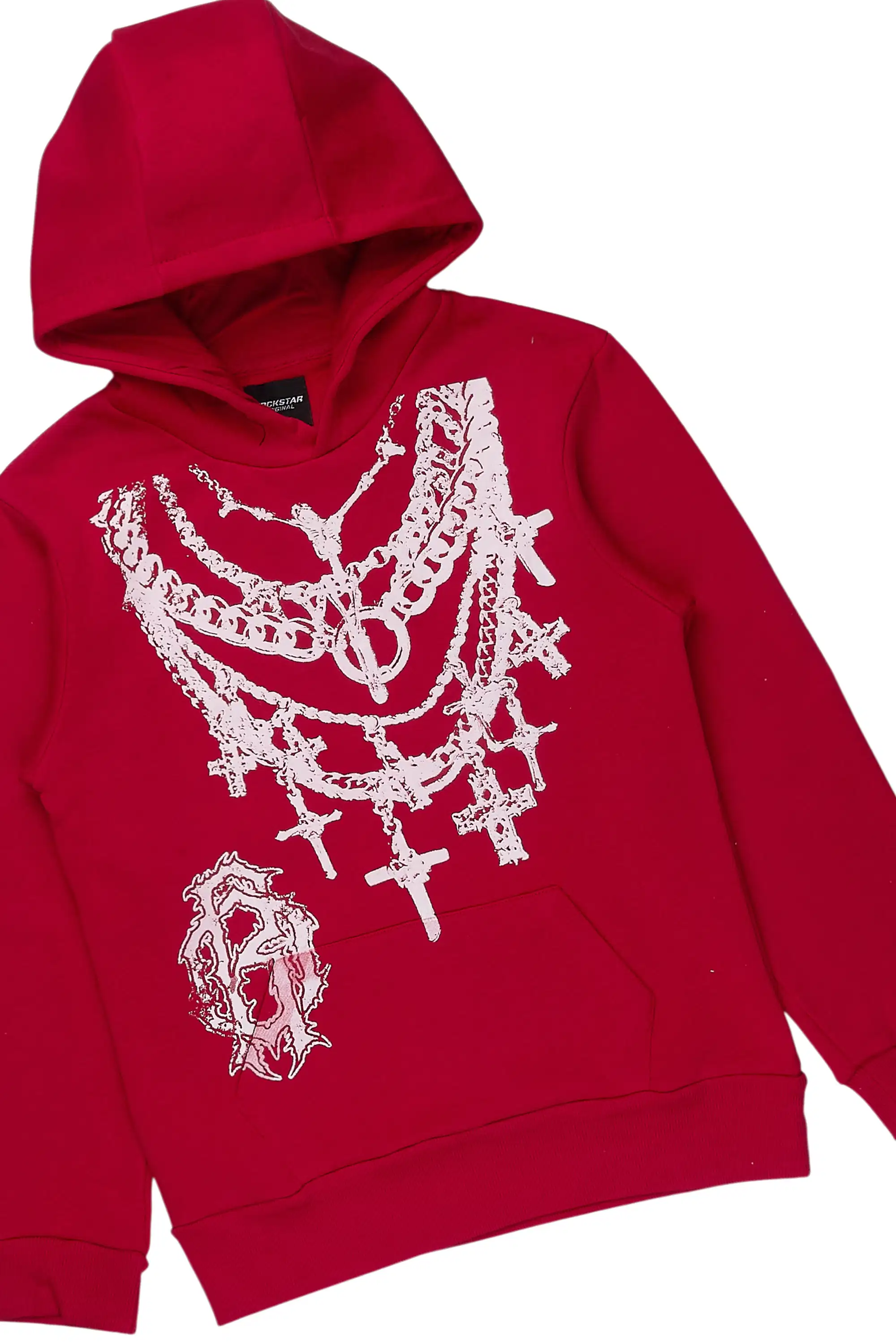 Boys Nyro Red Hoodie/Stacked Jean Set - Image 2