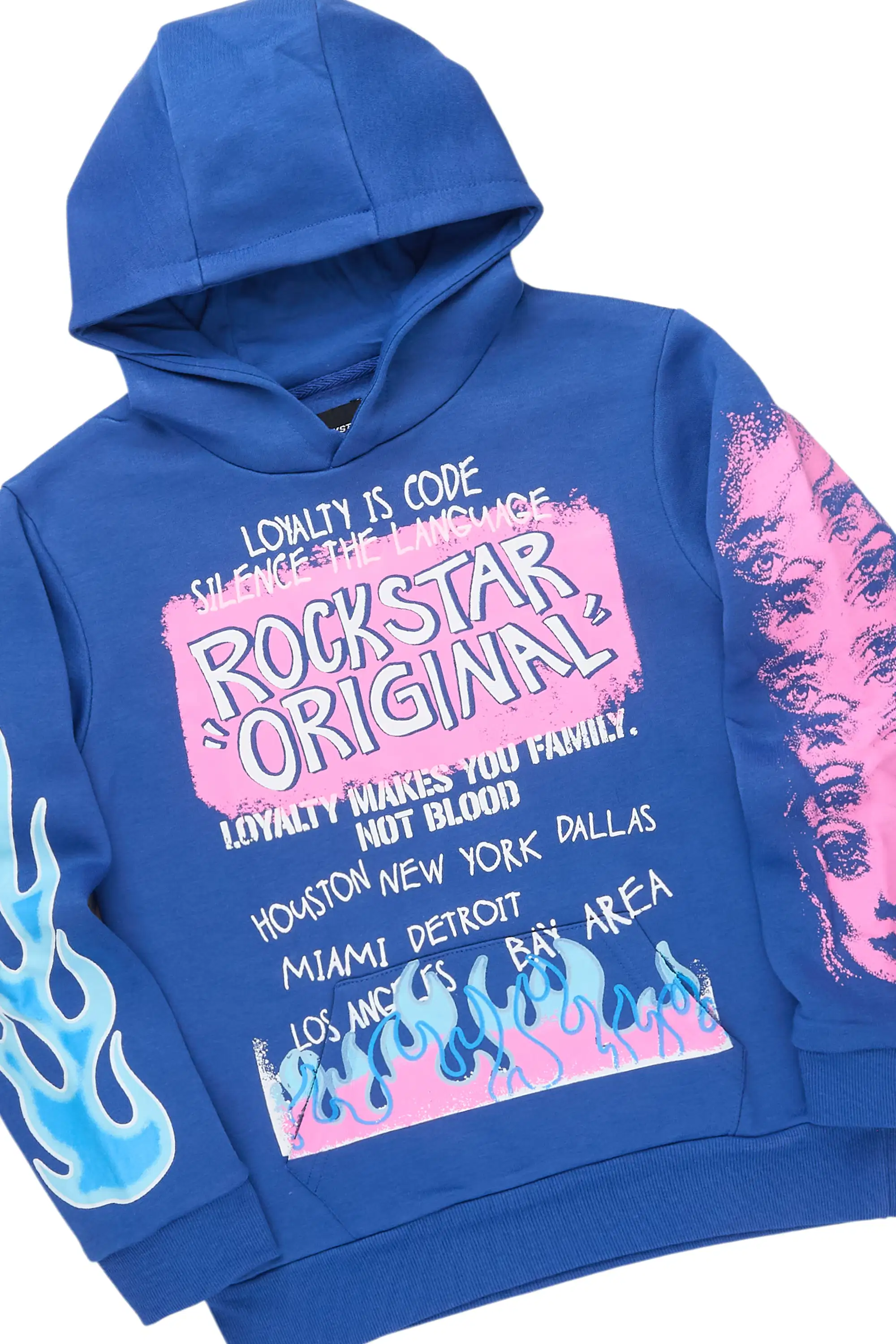 Boys Beno Royal Blue Hoodie/Stacked Jean Set - Image 2