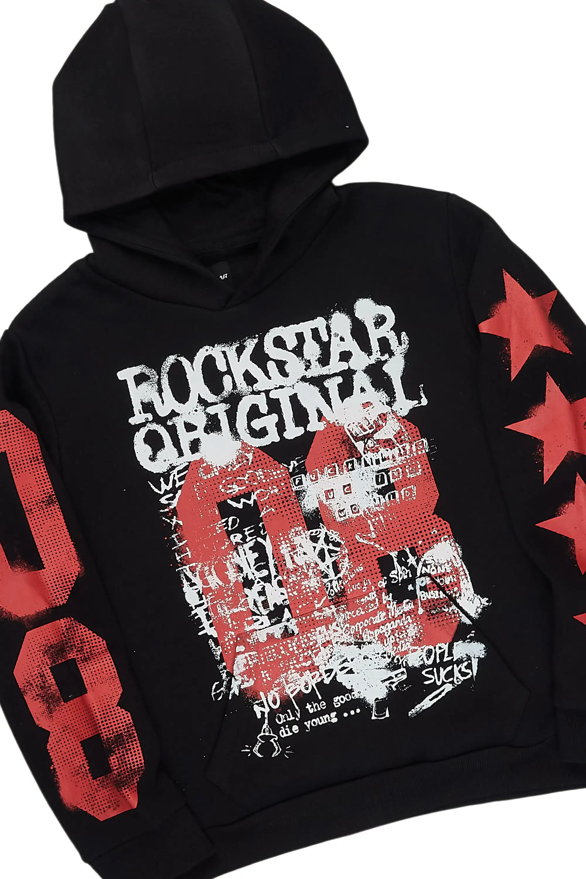 Boys Rhett Black Hoodie/Stacked Jean Set - Image 2