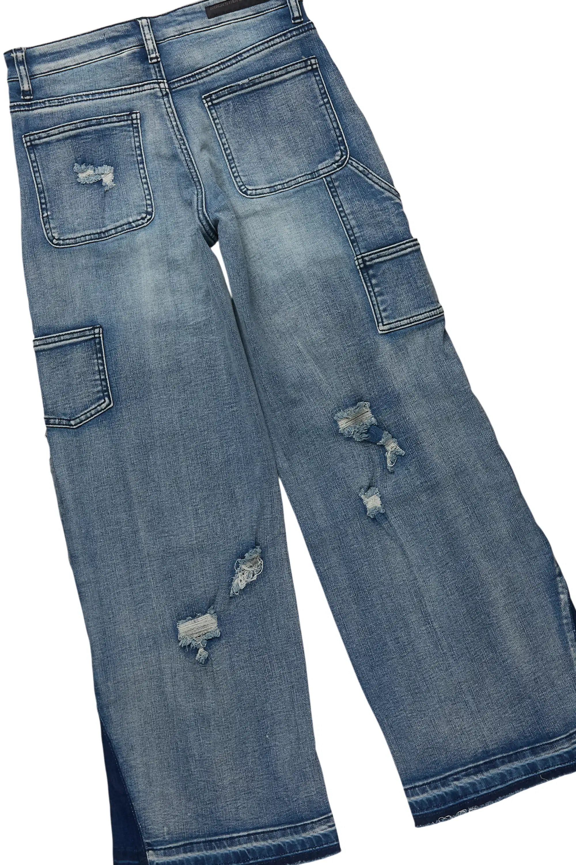 Boys Palmer Black Hoodie & Yanis Blue Baggy Jean Set - Image 8