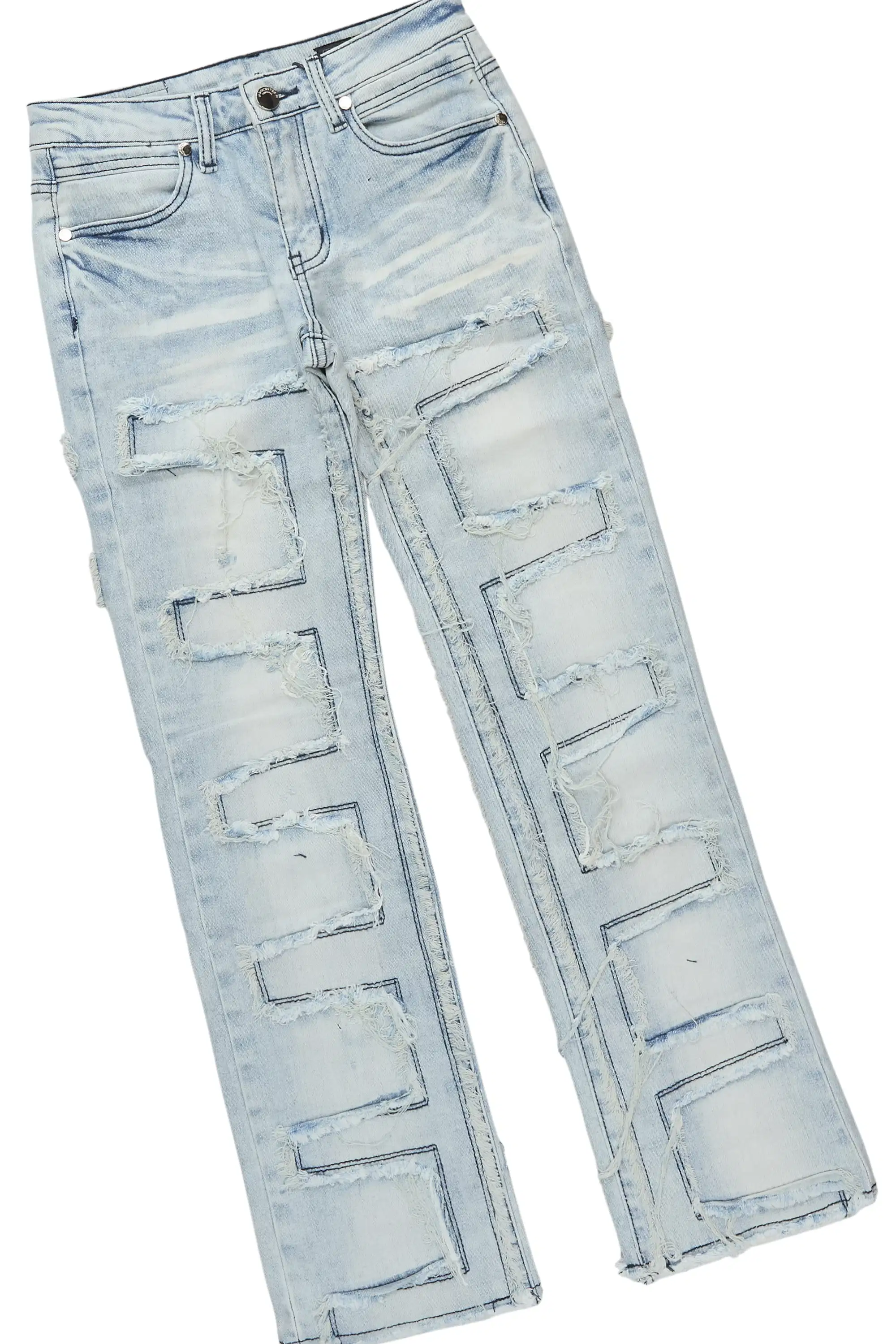 Boys Beno Grey Hoodie/Stacked Jean Set - Image 4