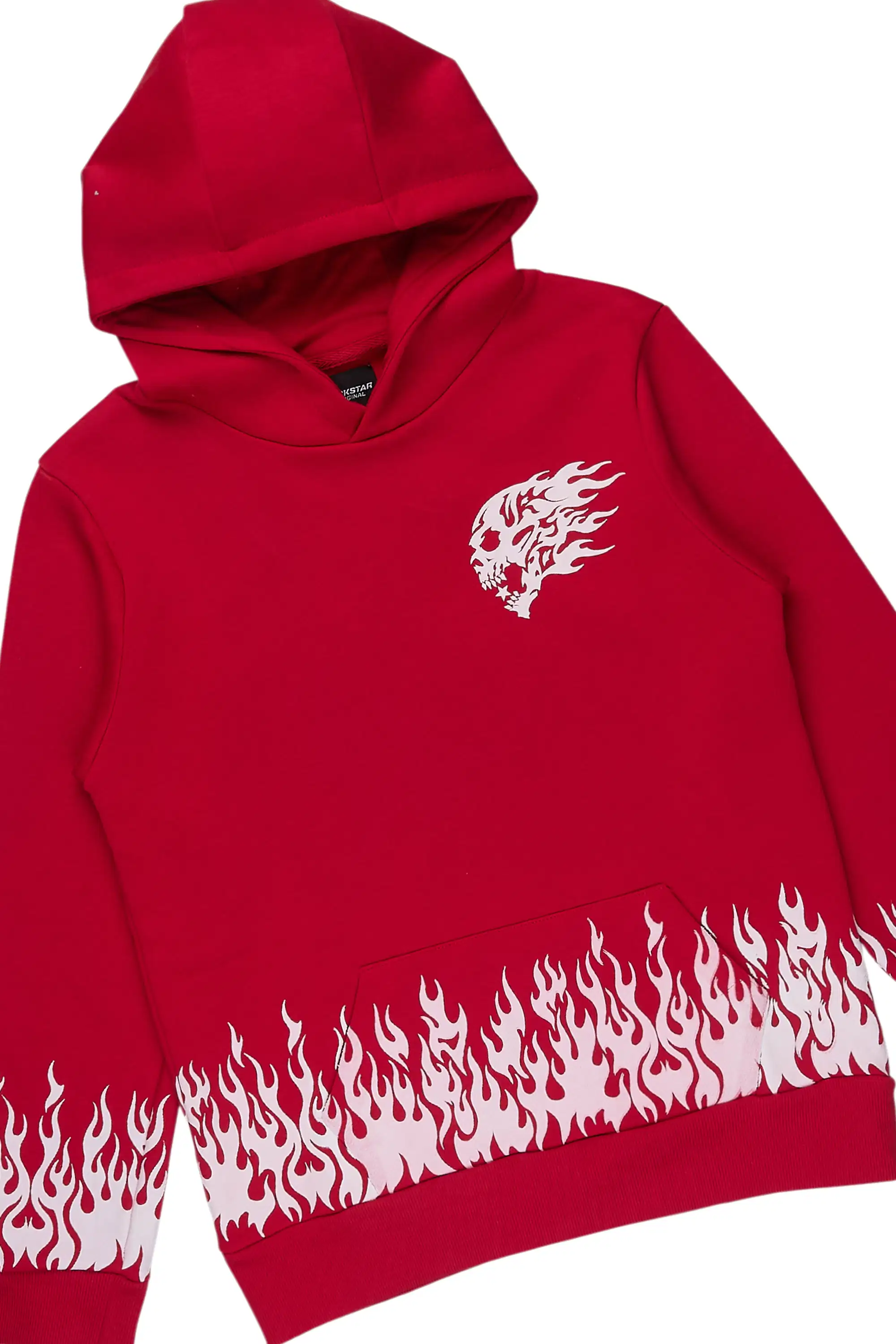 Boys Bubble Red Hoodie Stacked Jean Set - Image 2