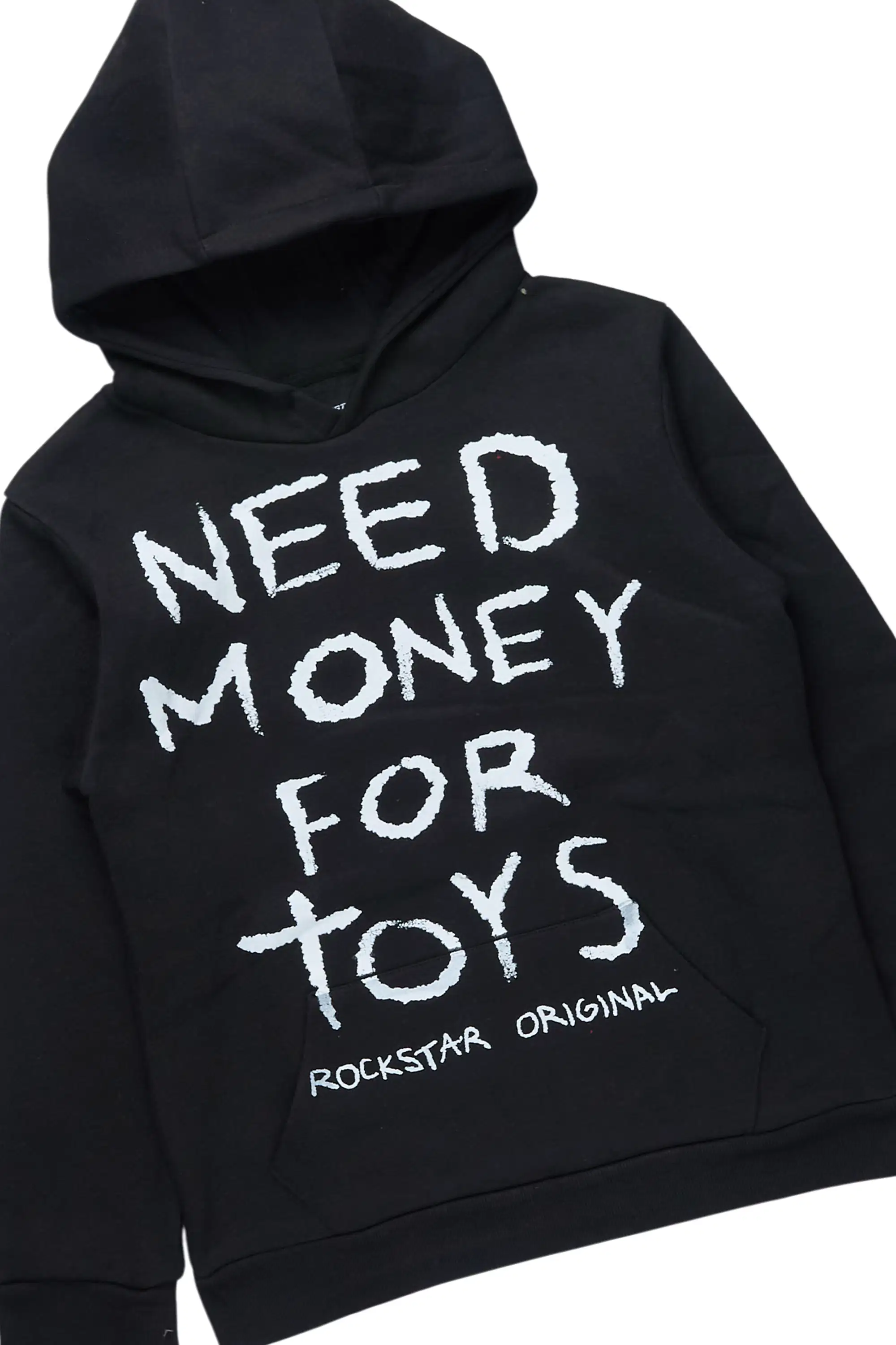 Boys M4 Toys Black Hoodie & Vasco Dark Tint Stacked Jean Set - Image 2