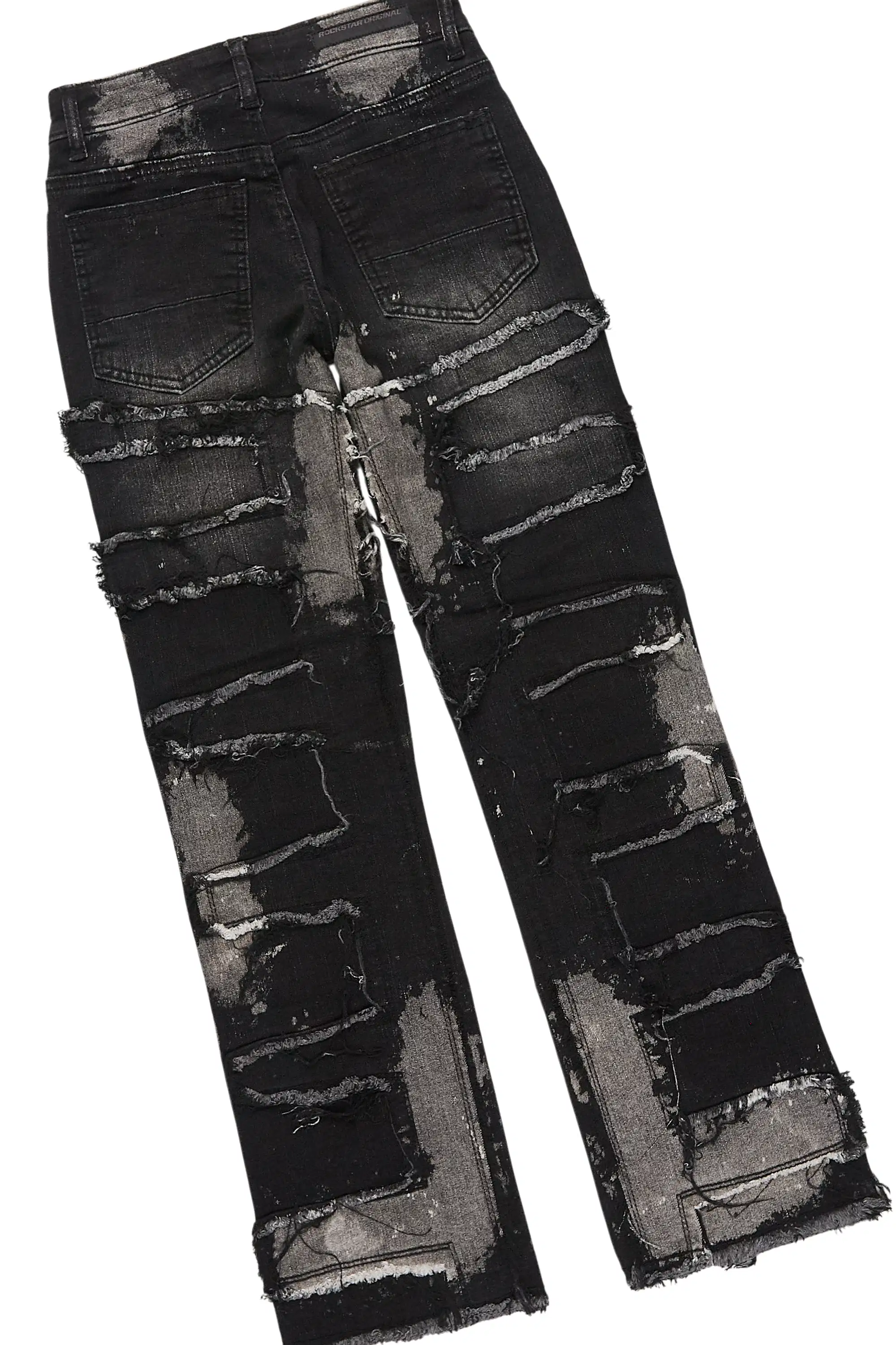 Boys Wizzurd Black Hoodie/Stacked Jean Set - Image 4