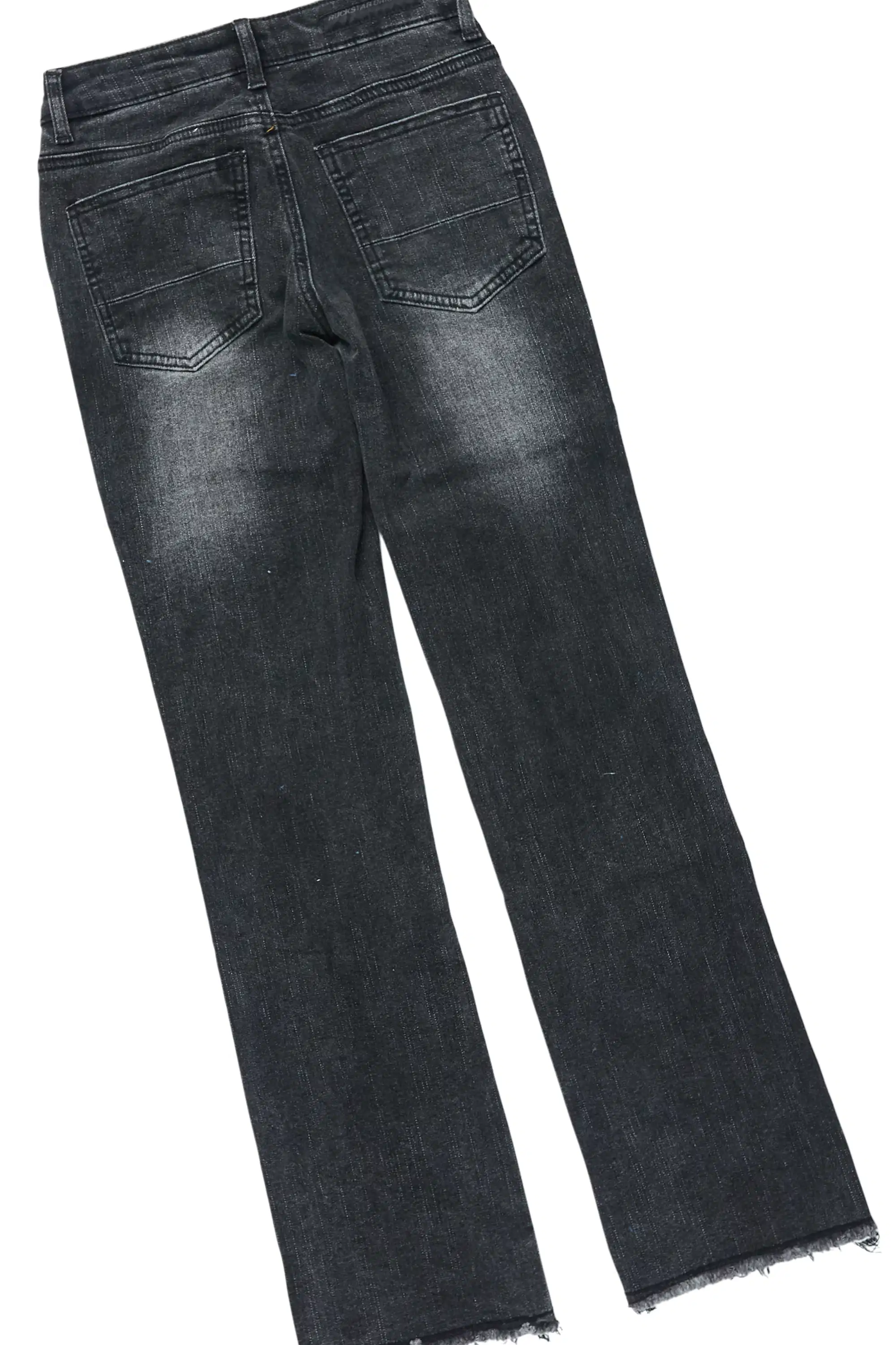 Boys Palmer Black Hoodie & Espen Black Stacked Jean Set - Image 4