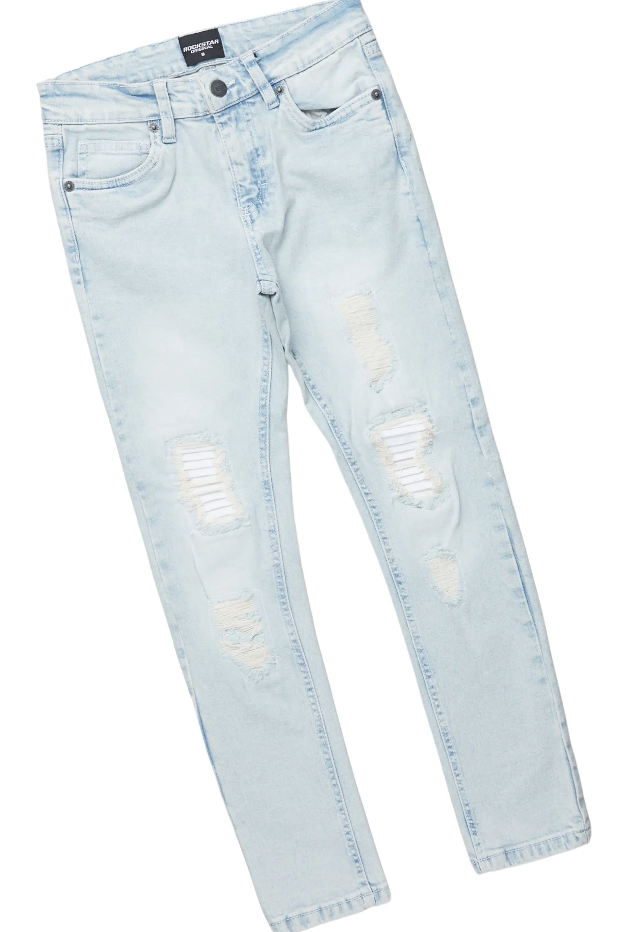 Boys Abbas White/Blue T-Shirt/Skinny Jean Set - Image 11