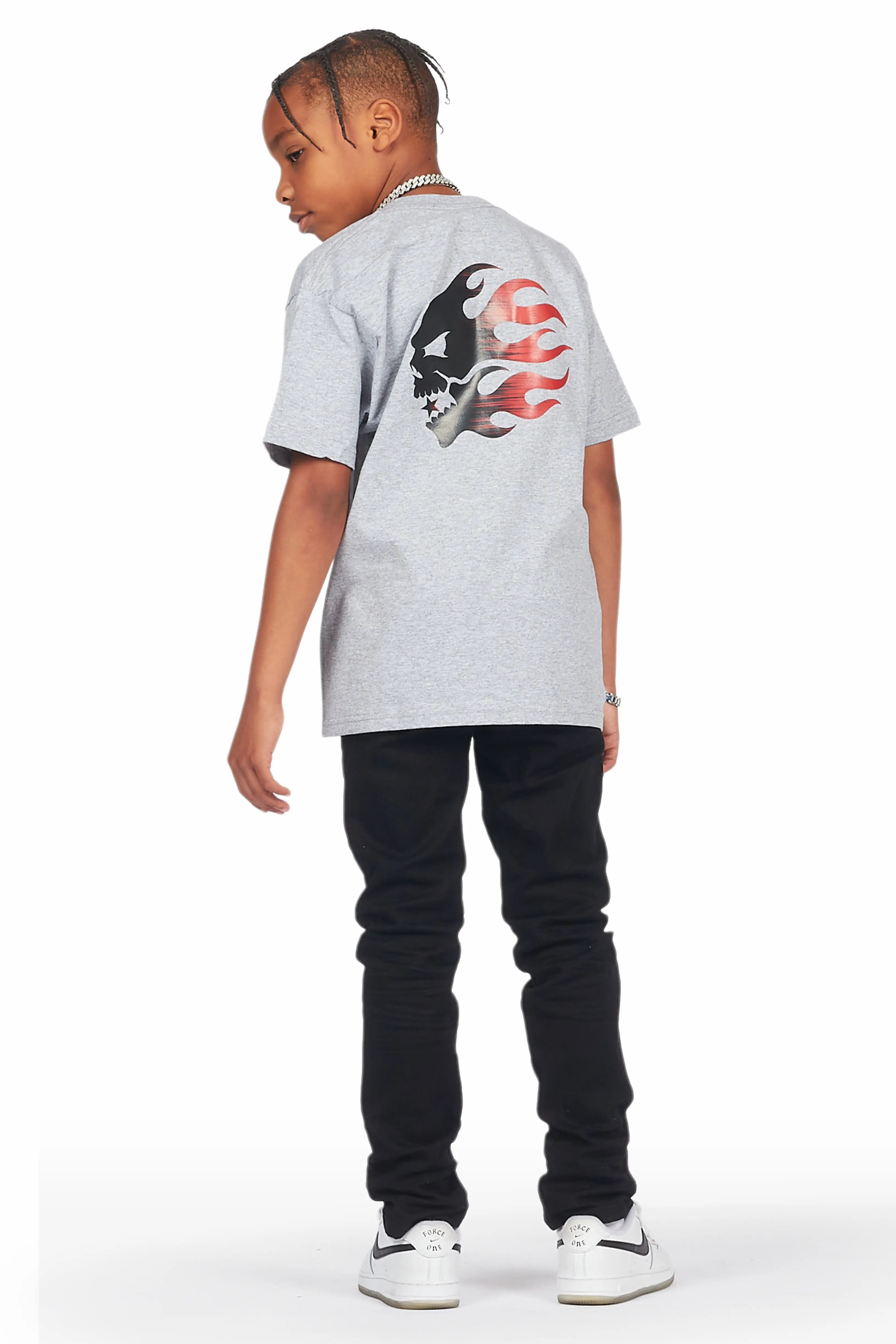 Boys Garan Grey/Black T-Shirt/Skinny Jean Set - Image 5