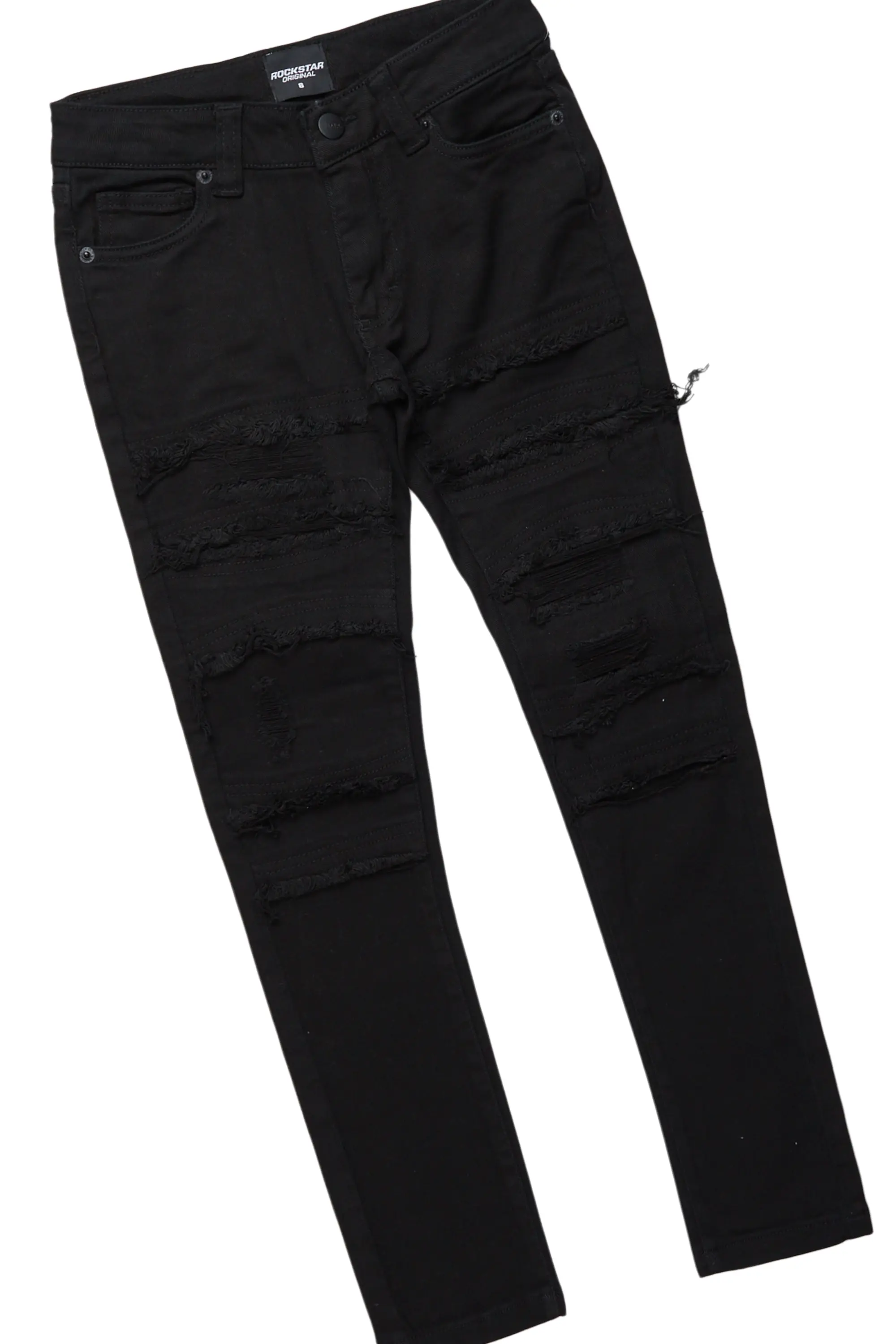 Boys Valko White/Black T-Shirt/Frayed Jean Set - Image 6